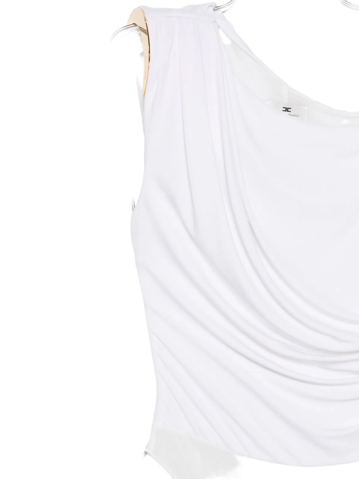 Elisabetta Franchi Jersey Bodysuit With Jewel Shoulder