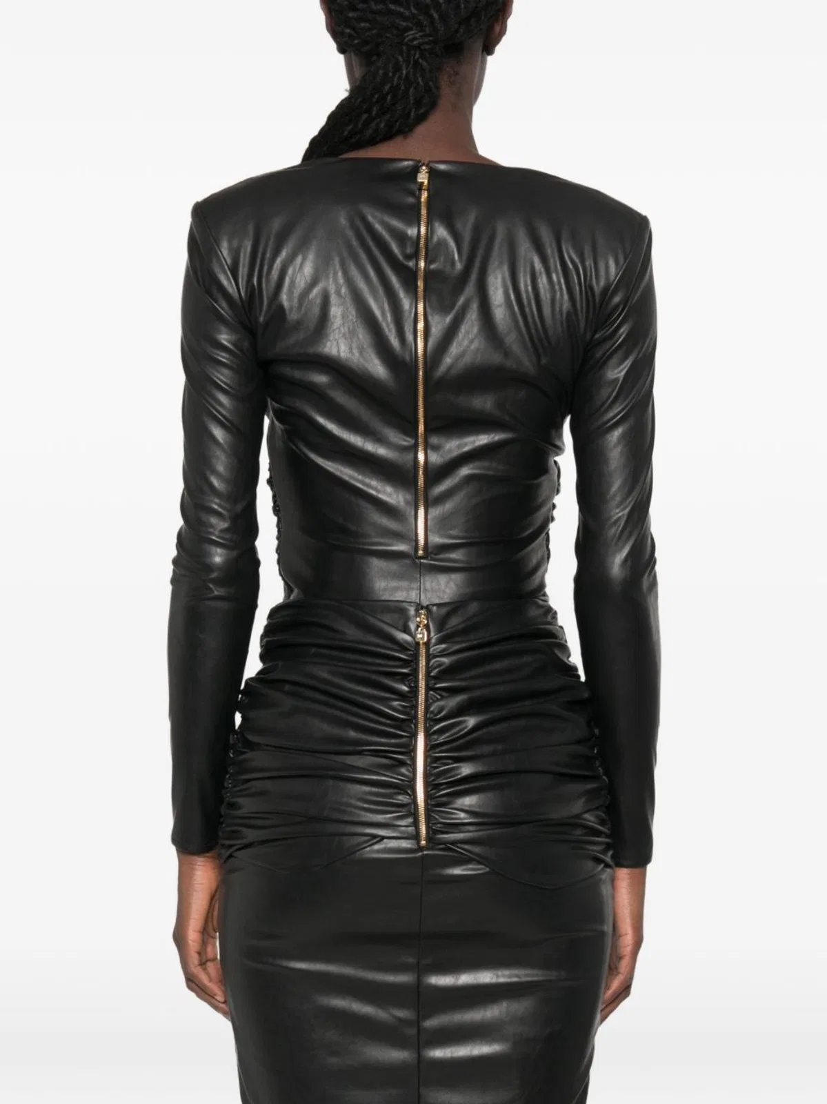 Elisabetta Franchi Black Elisabetta Franchi Long-Sleeve Fau
