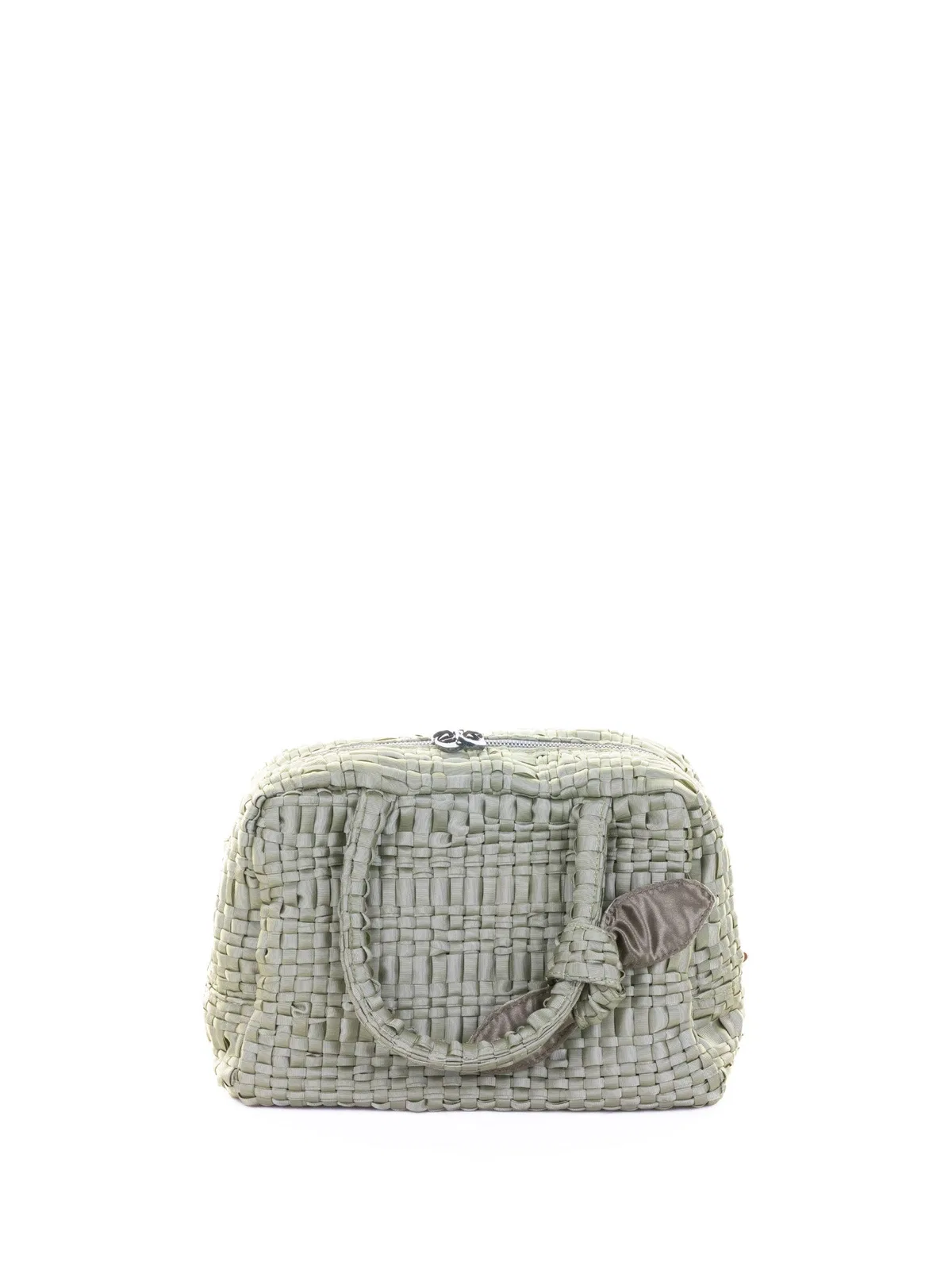 Maria La Rosa Sage Green Woven Double-Handle Bag