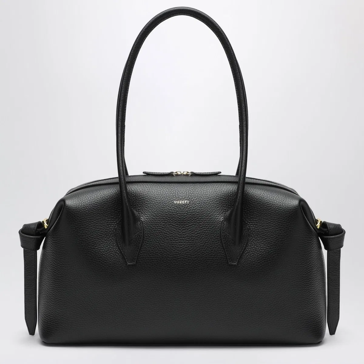 Yuzefi Brioche Duffle Bag In Black Pebblegraine