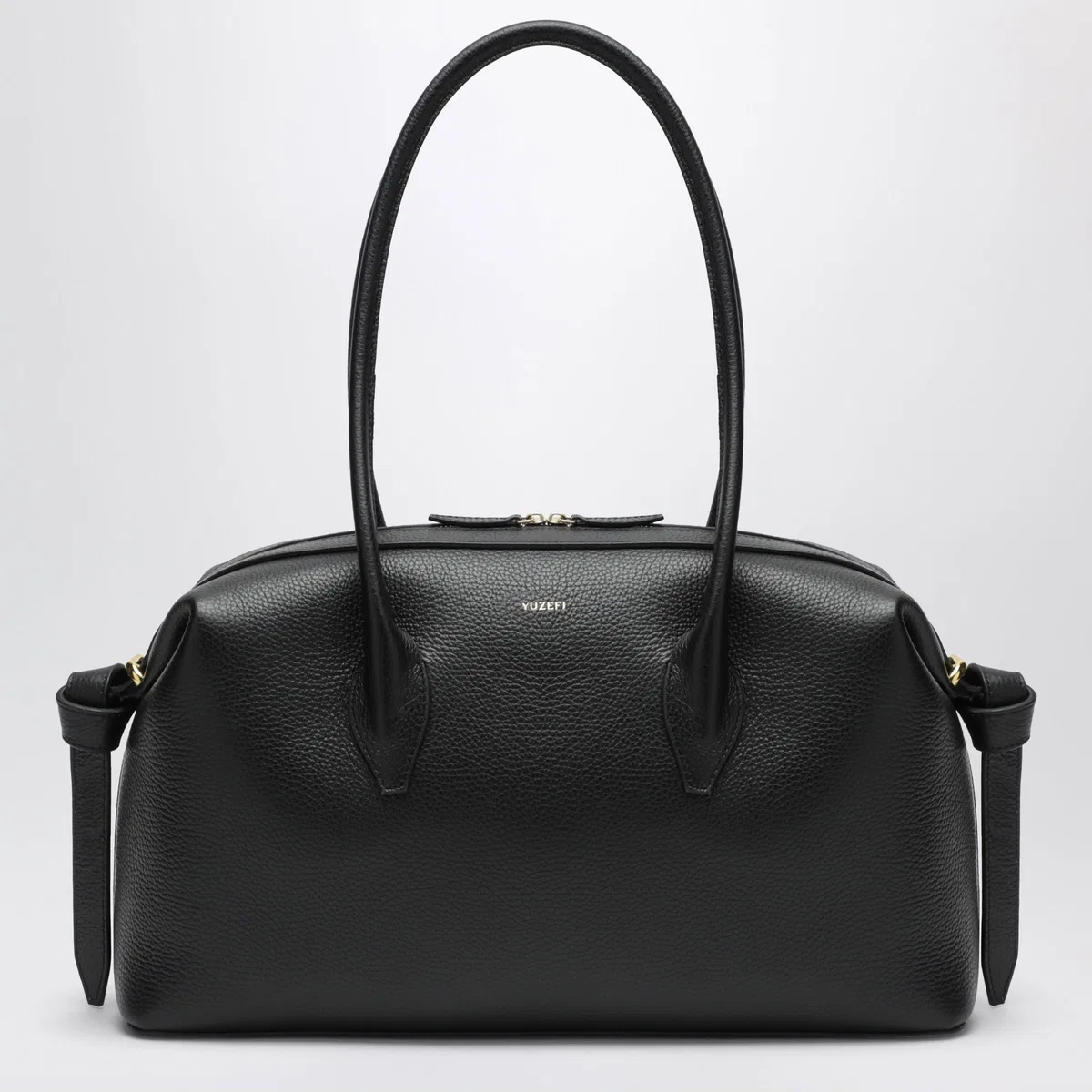 Yuzefi Brioche Duffle Bag In Black Pebble-Grain