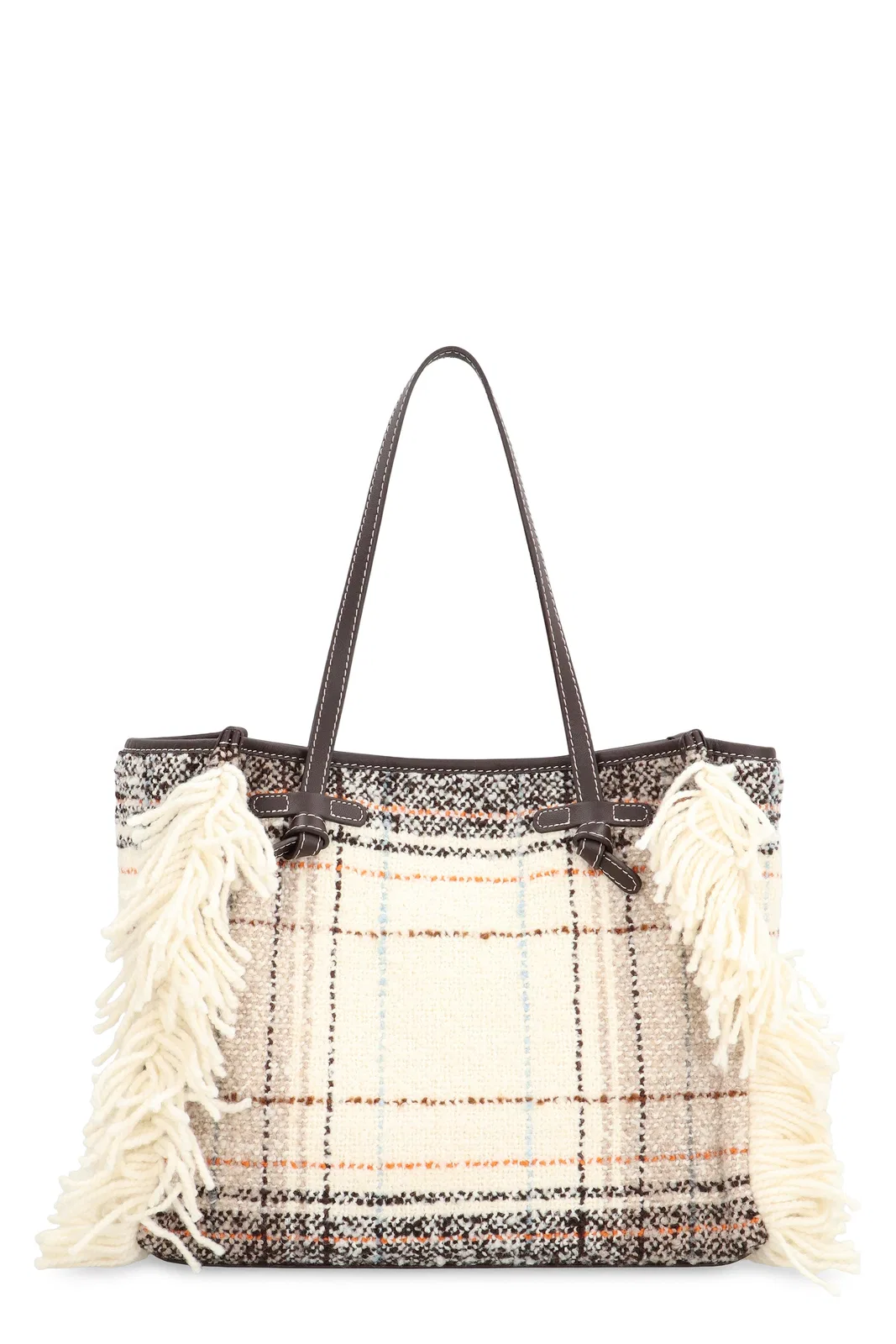 Gianni Chiarini Marcella Shopper Bag In Plaid-Effect Fab