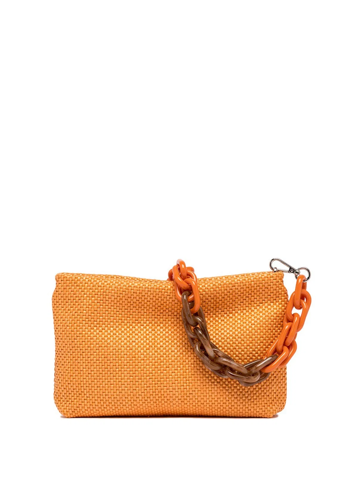 Gianni Chiarini Brenda Orange Clutch Bag With Resin Chai