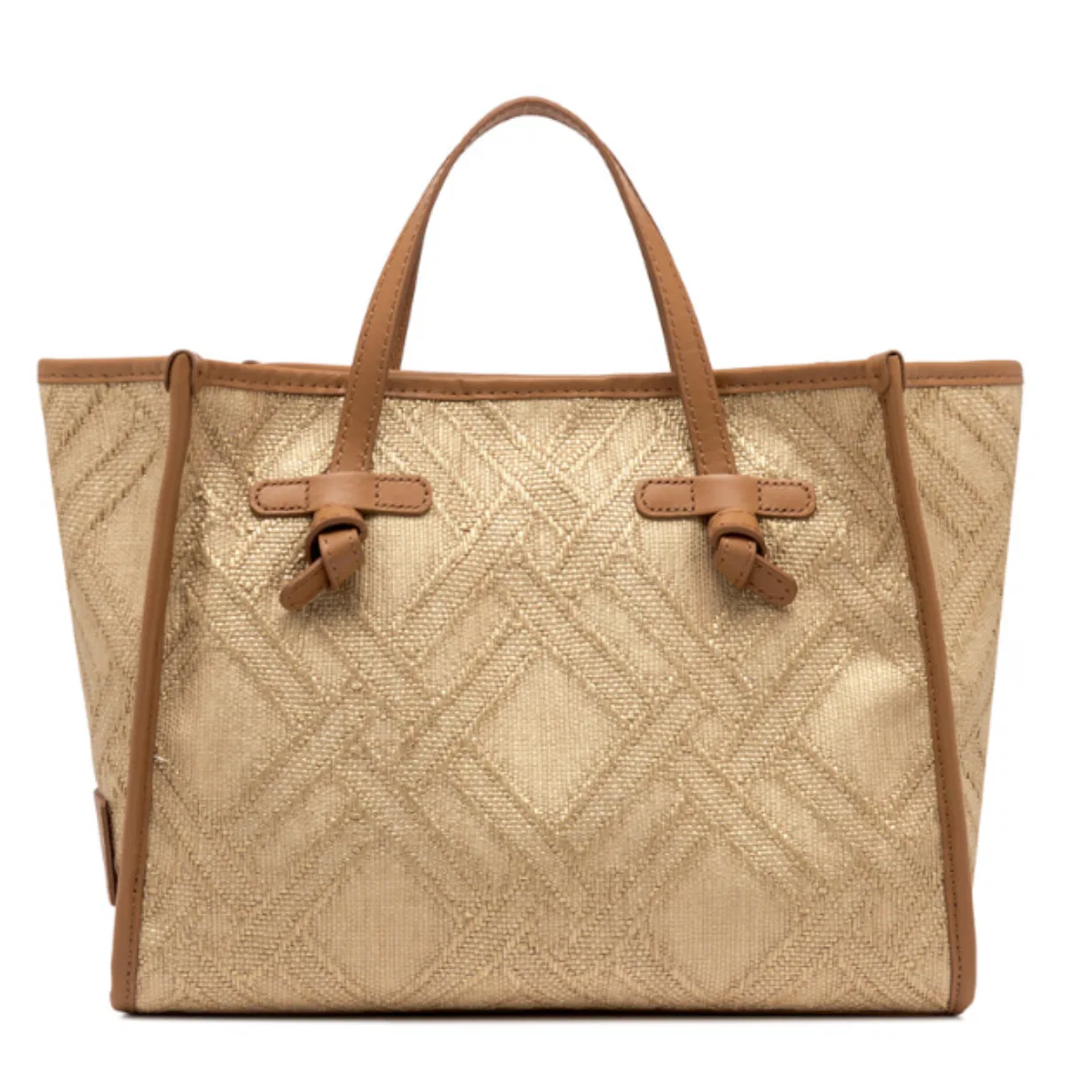 Gianni Chiarini Marcella 32 Shopping Bag In Raffia And C