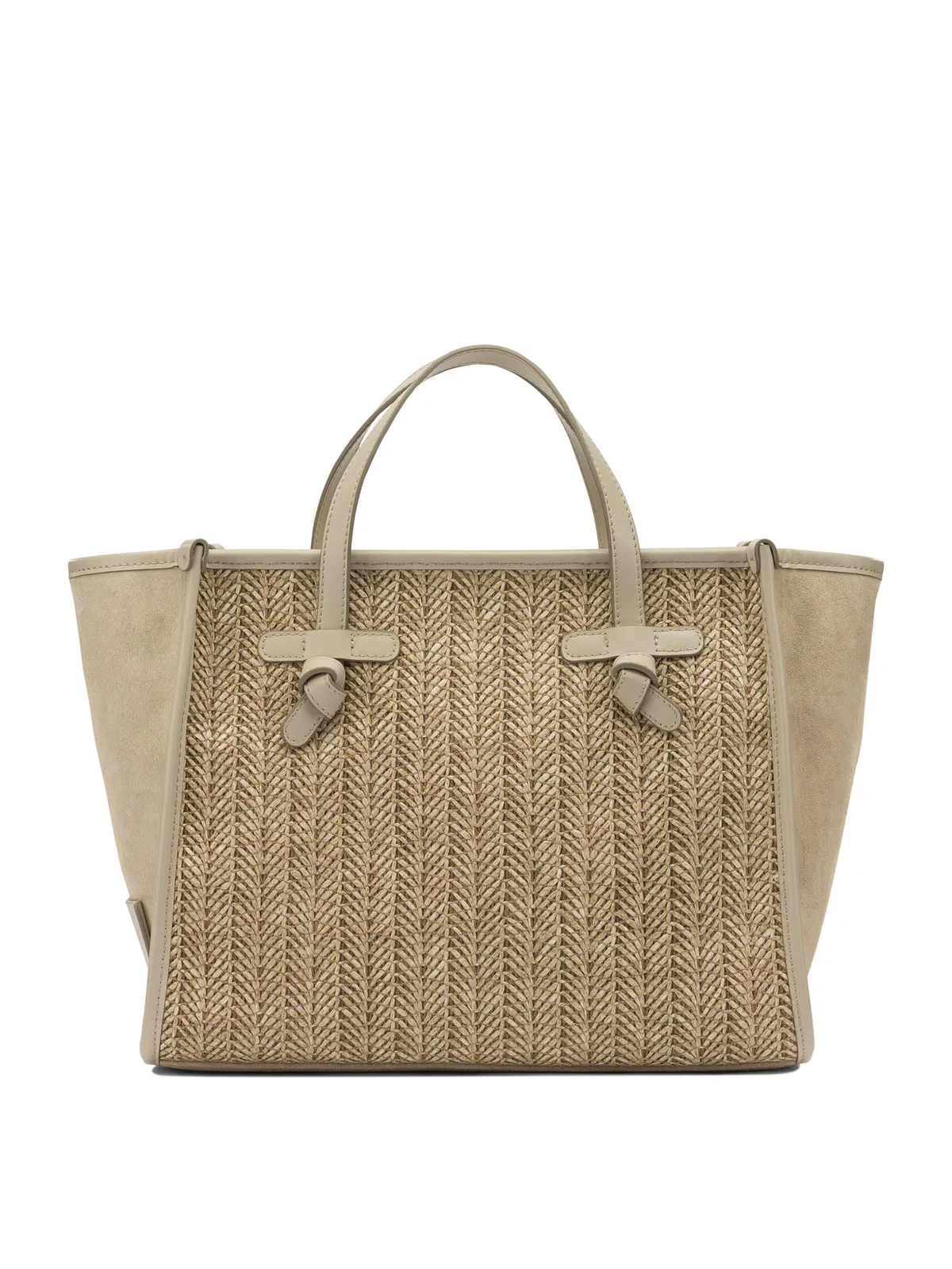 Gianni Chiarini Beige Fabric Leather Bag