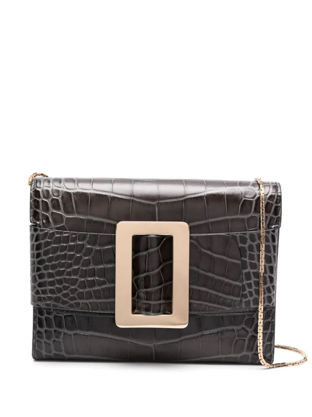 Boyy Buckle Travel Case Croco Embossed Leathe