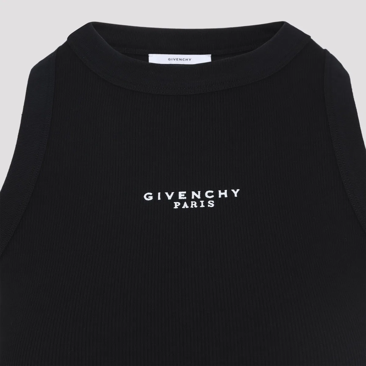 Givenchy Cotton Cropped Tank Top With Givenchy Pa