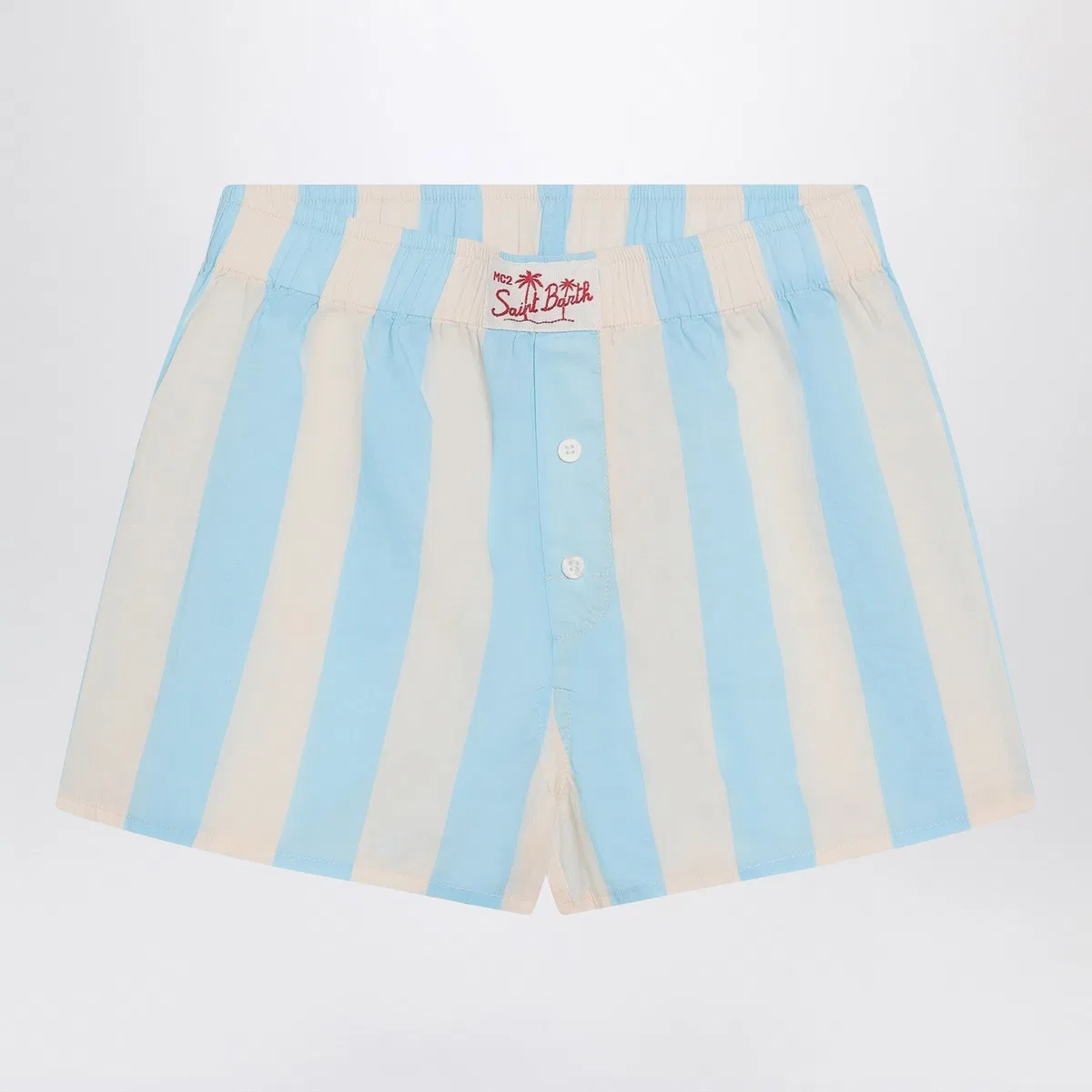 Mc2 Saint Barth Blue/White Striped Boxy Jr Shorts
