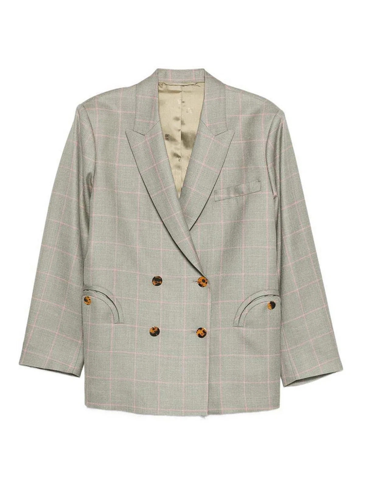 Blaze Milano Er In Grey And Pink Wool With Check Patt