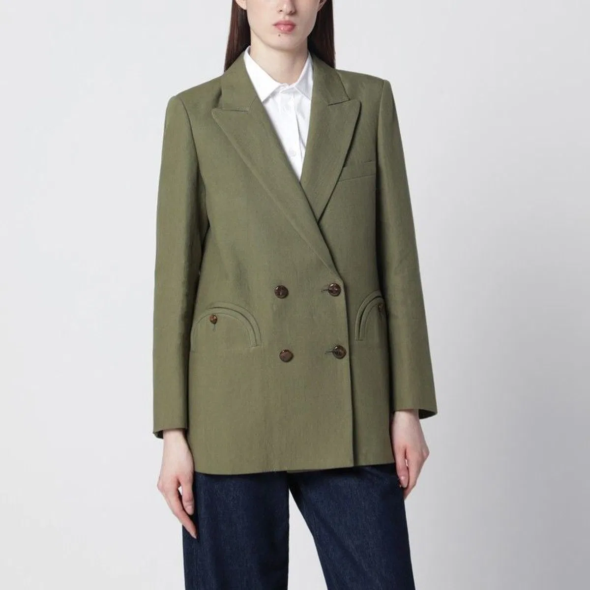 Blaze Milano Olive Green Doublebreasted Jacket