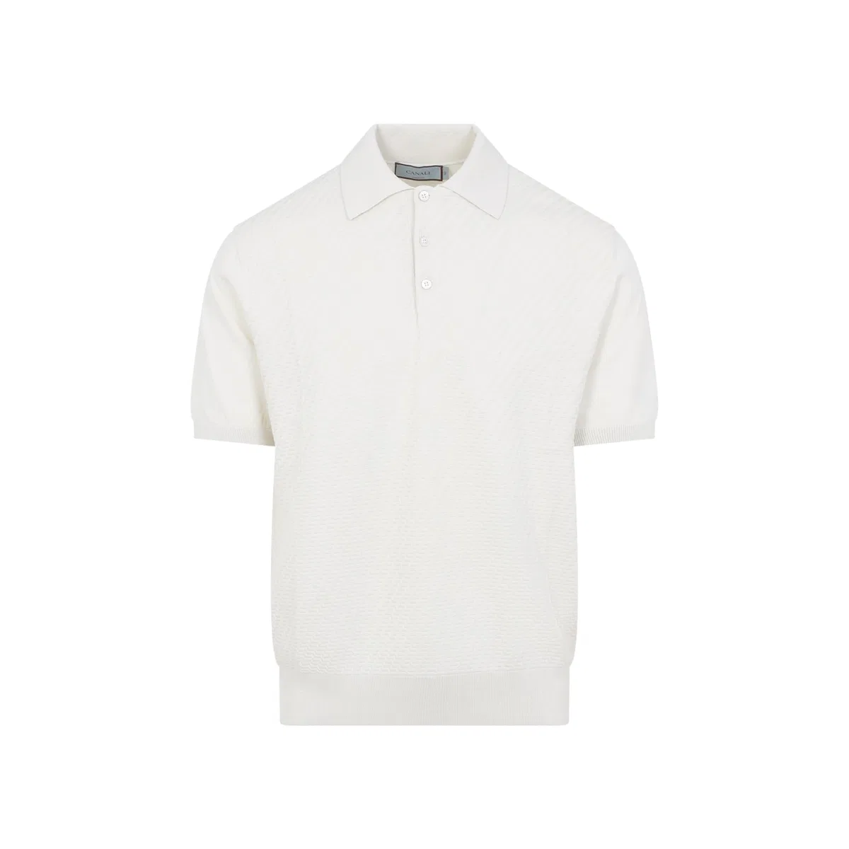 Canali White Cotton Polo