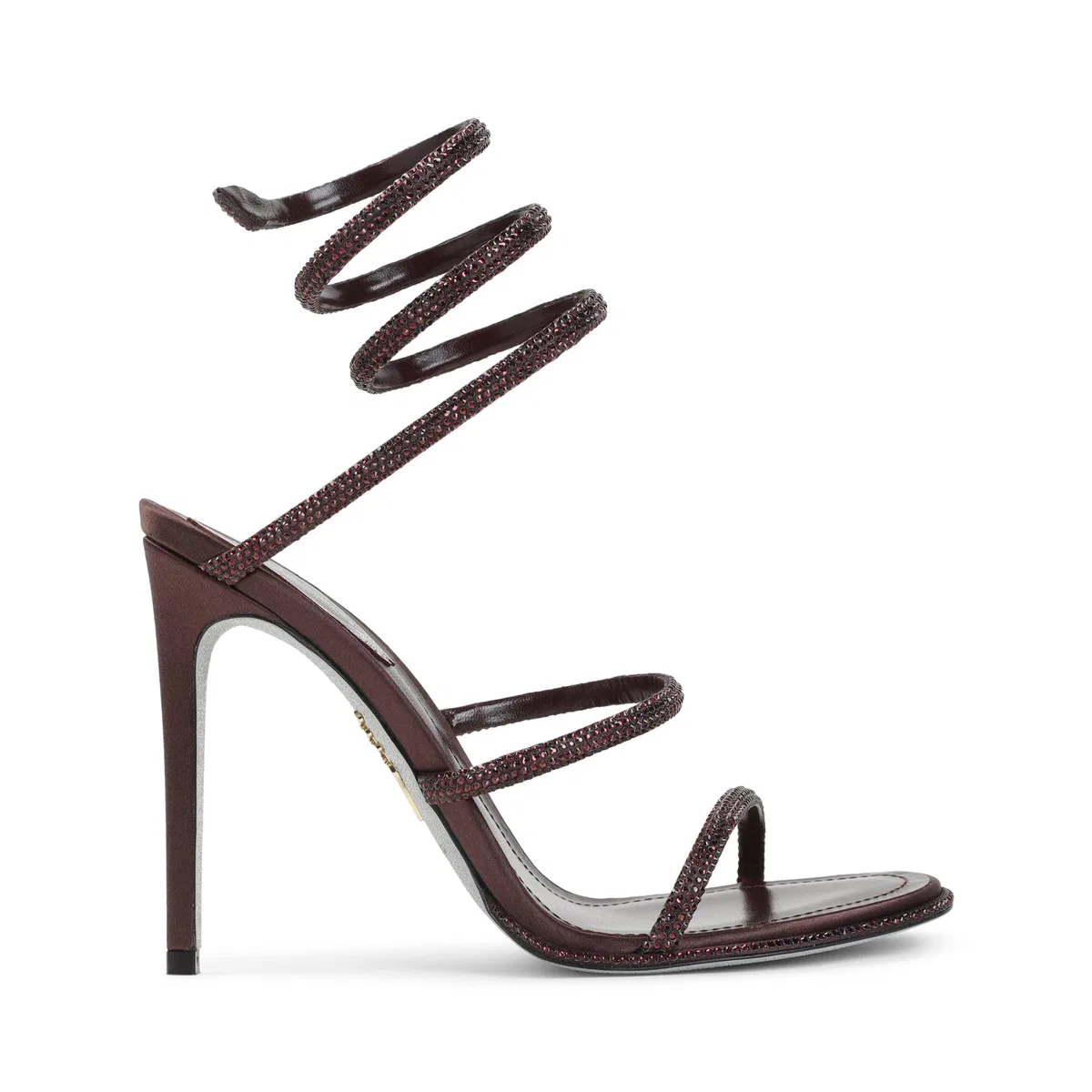 Rene Caovilla Fondant Burgundy High-Heel Sandal