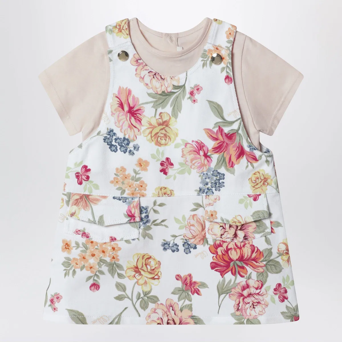 Chloé Pink Two-Piece Set With Floral Pattern