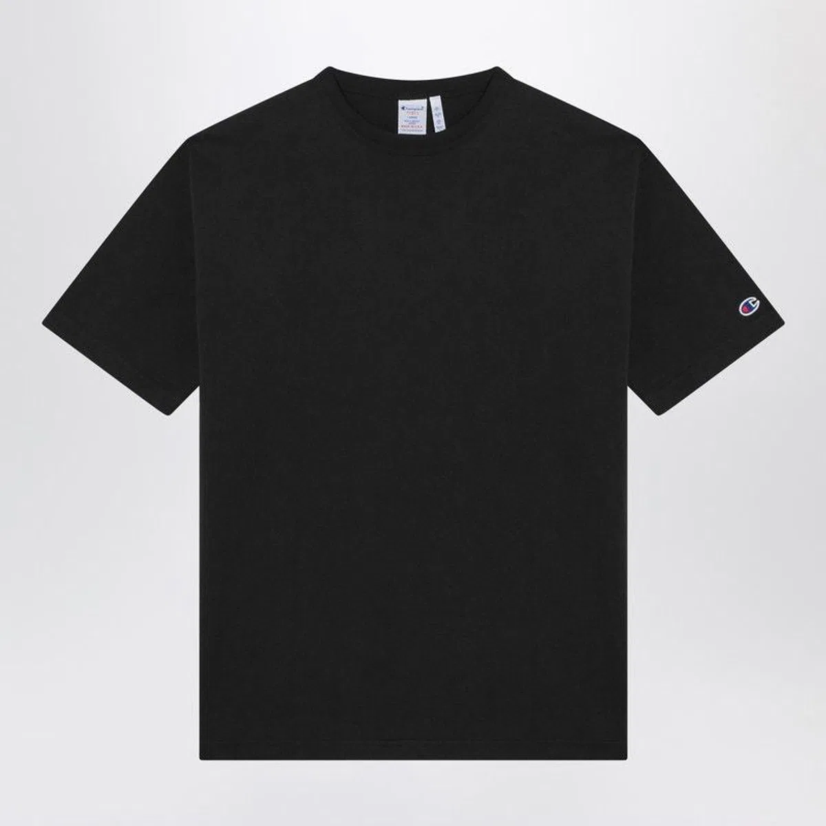 Champion Black Cotton Crew-Neck T-Shirt
