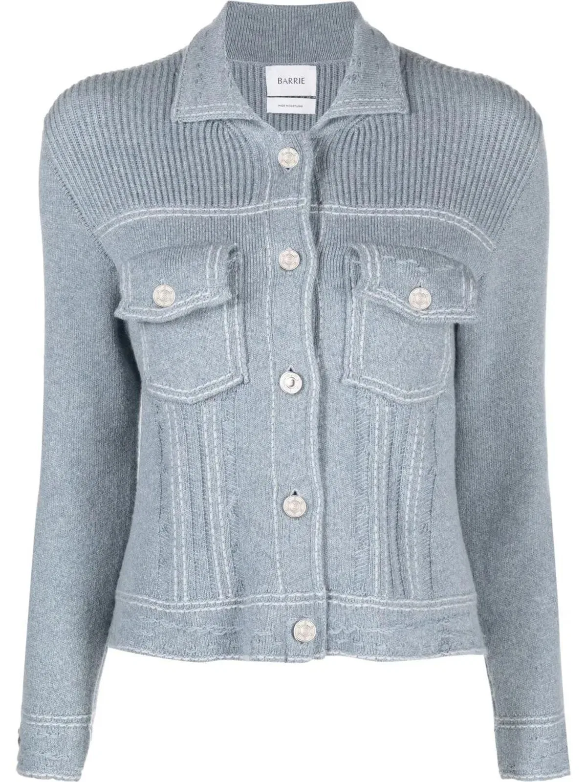 Barrie Cardigan Vauero Bolsillos Azul