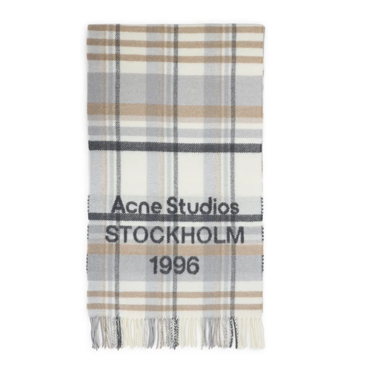 Acne Studios Ays White Wool Scarf