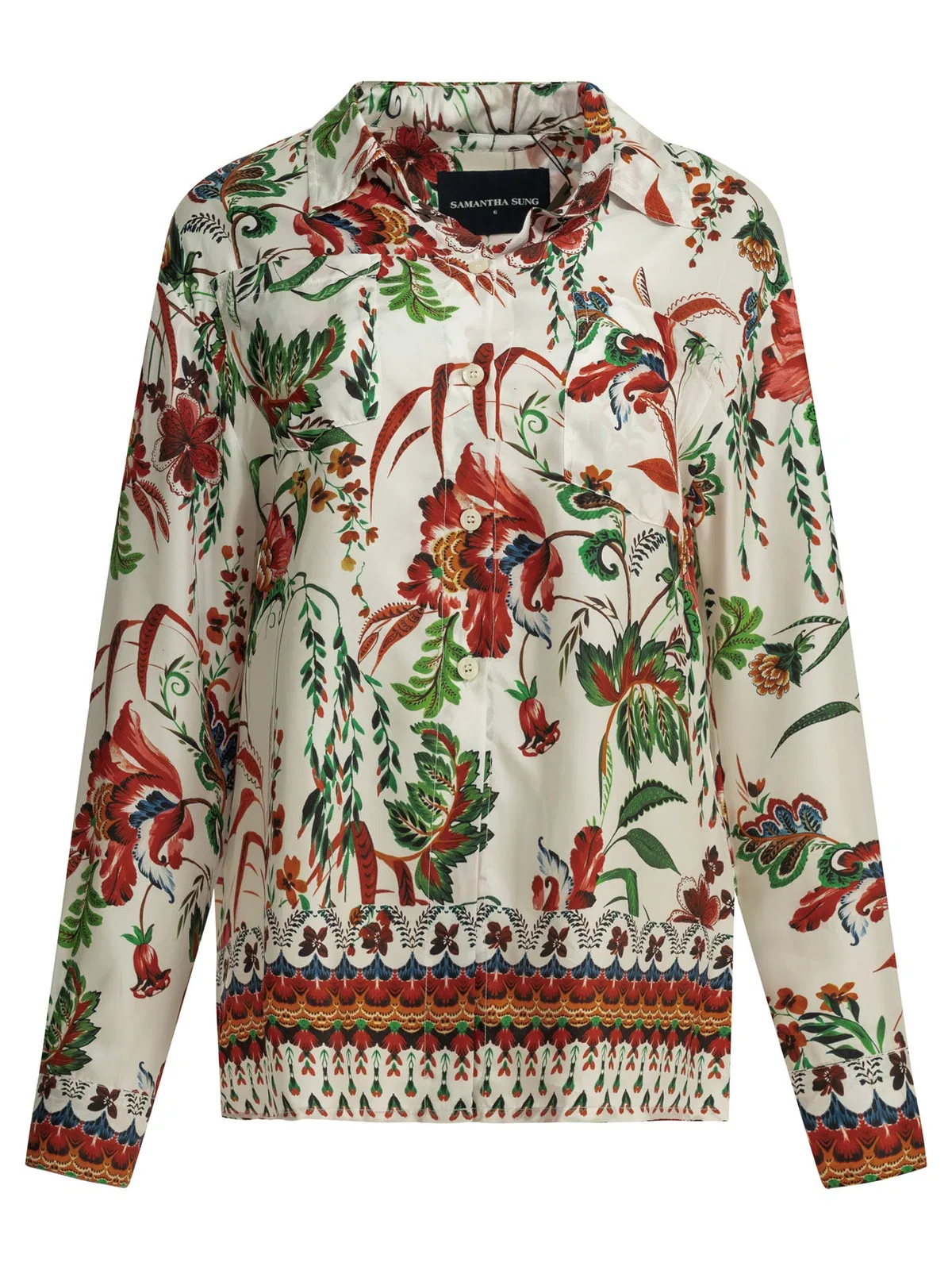 Samantha Sung White Silk Shirts