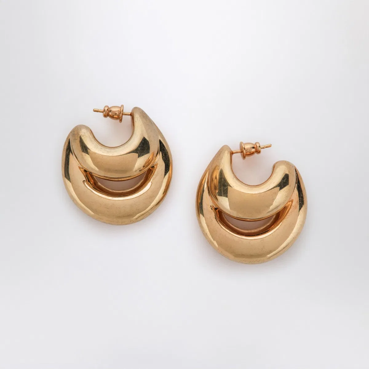 Panconesi Blow Up Huggies Earrings In Gold Tone