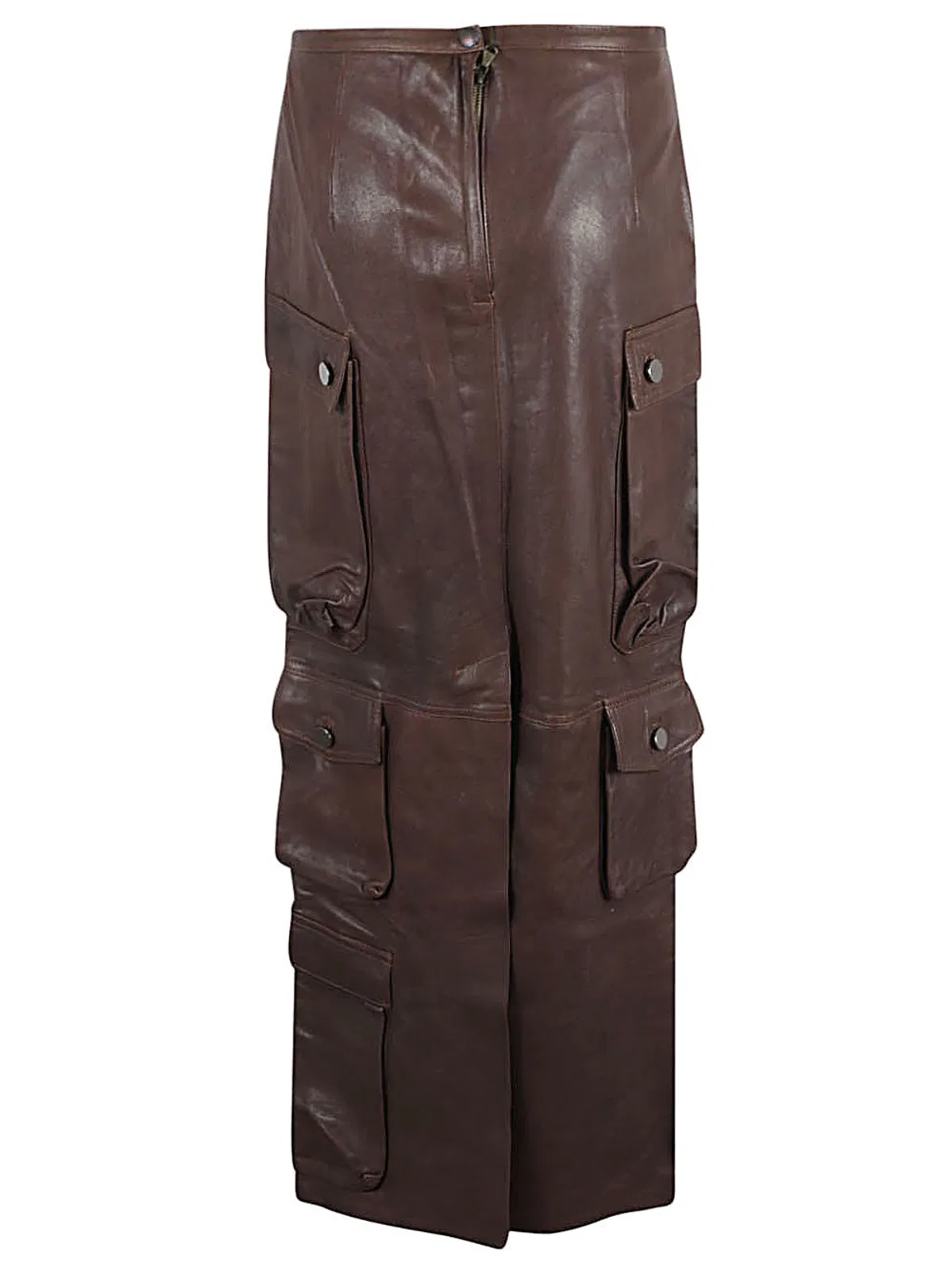 Fermas Club Leather Cargo Long Skirt