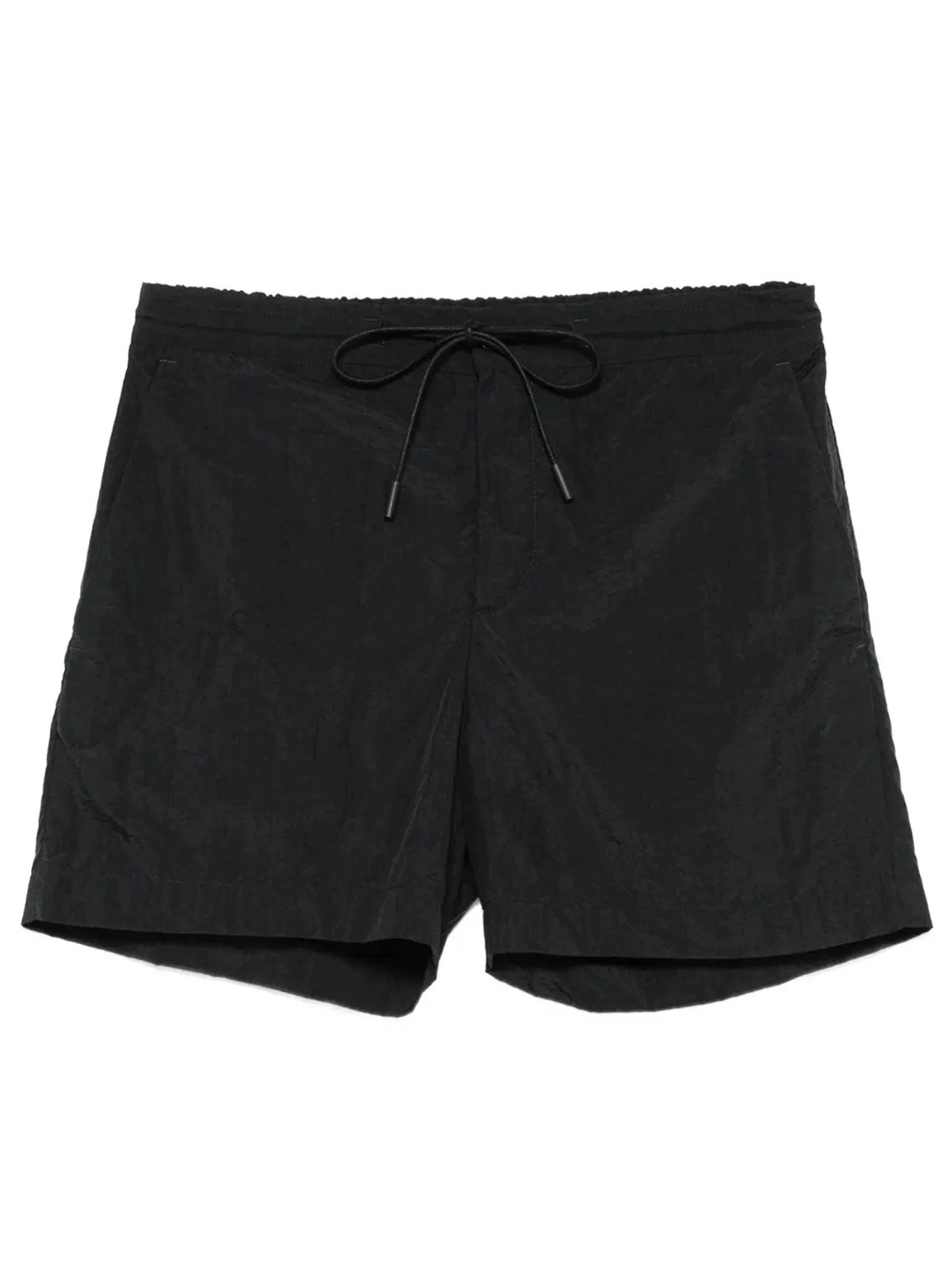 PT01 Crinkled Effect Drawstring Nylon Shorts