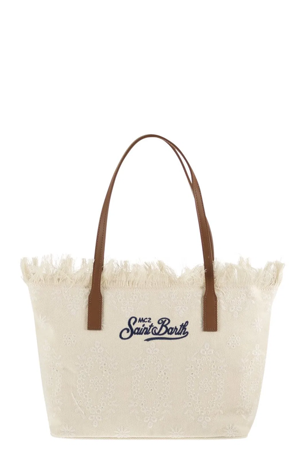 Mc2 Saint Barth City Sangallo Shopper Bag With Embroider
