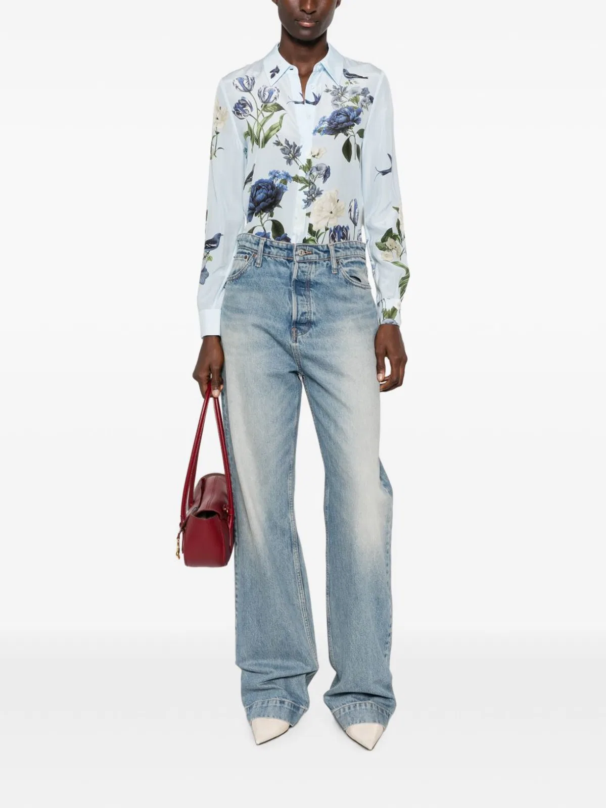 Alice + Olivia Printed Silk Shirt