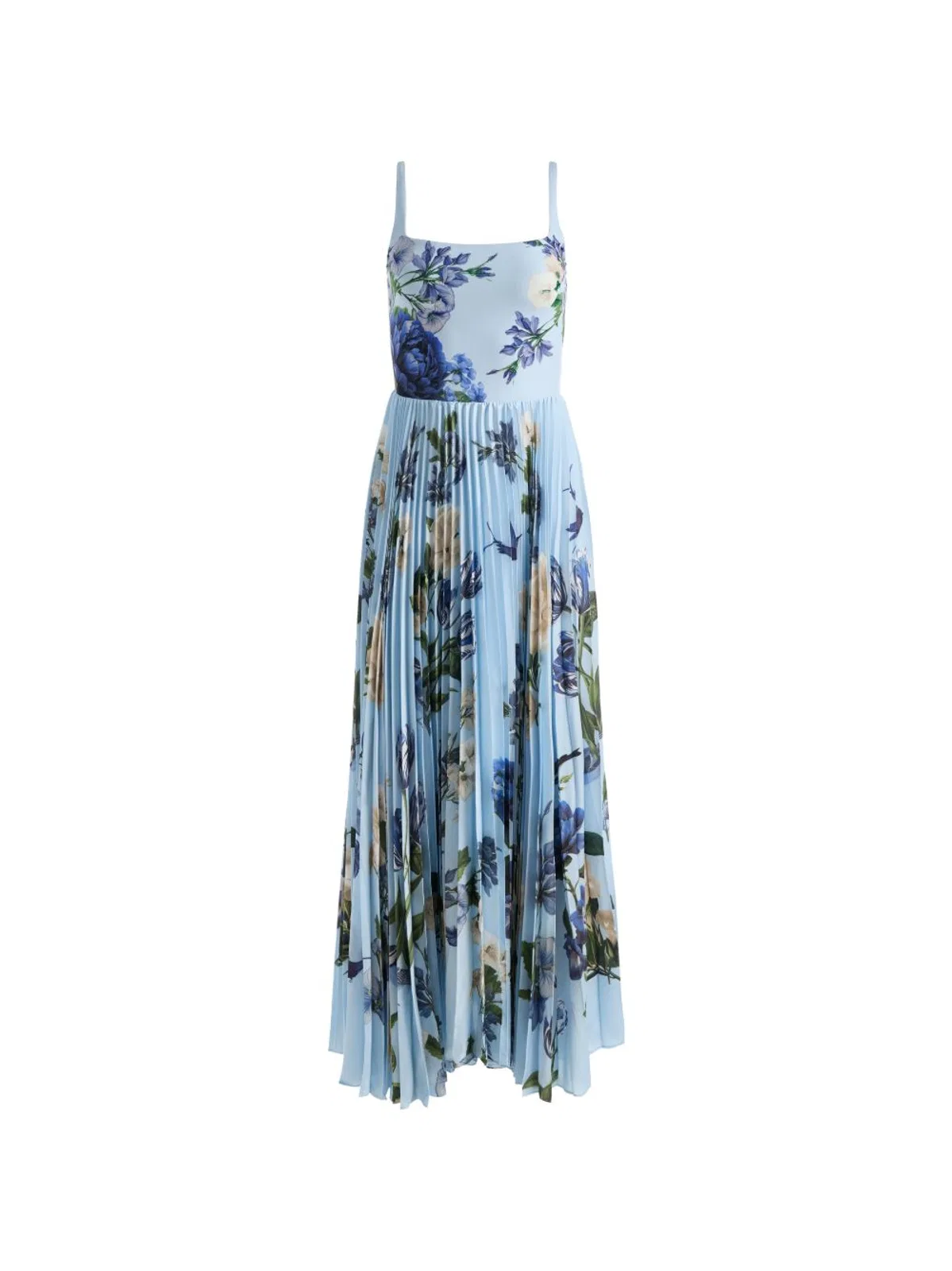 Alice + Olivia Floral Sleeveless Pleated Dress