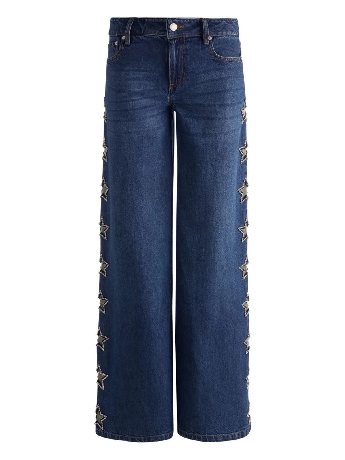 Alice + Olivia Embellished Baggy Jeans