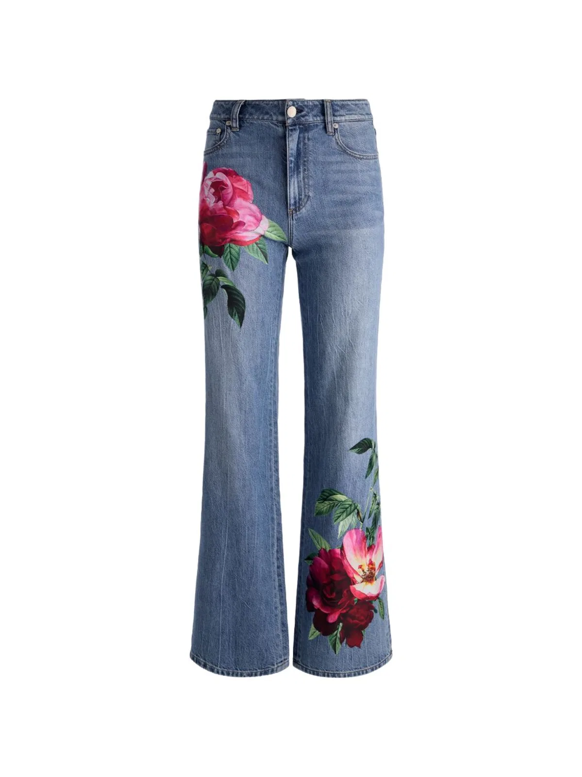 Alice + Olivia Embroidered Denim Jeans