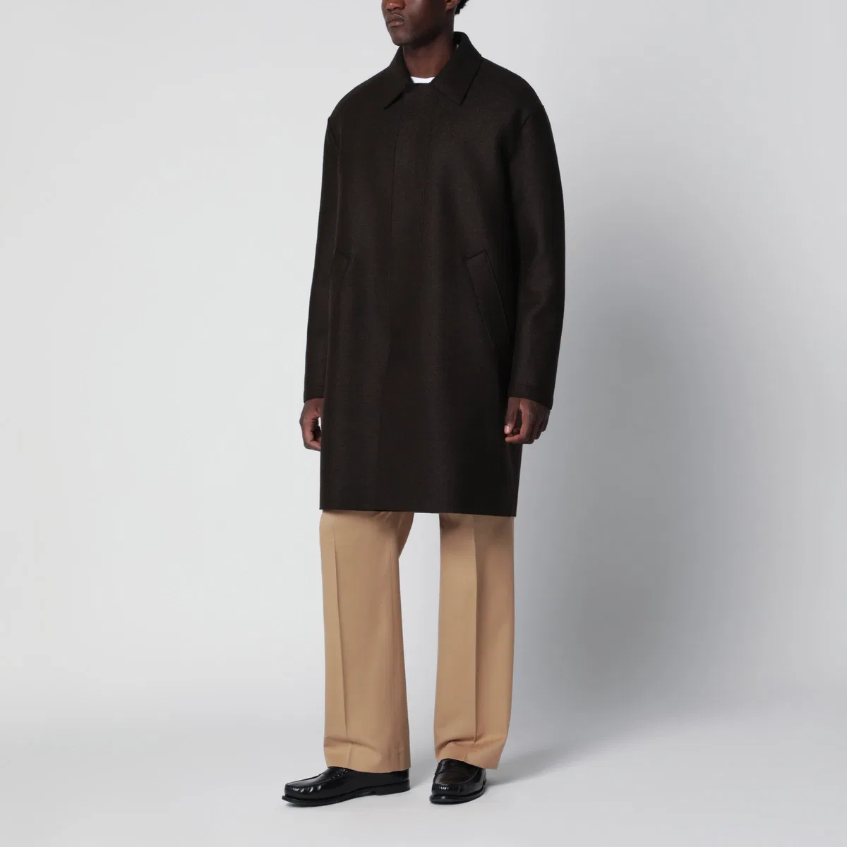 Harris Wharf London Dark Brown Wool Coat