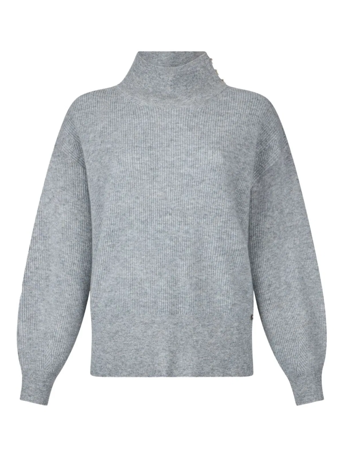 Liu Jo Grey Pearl Embellished Puff Sweater
