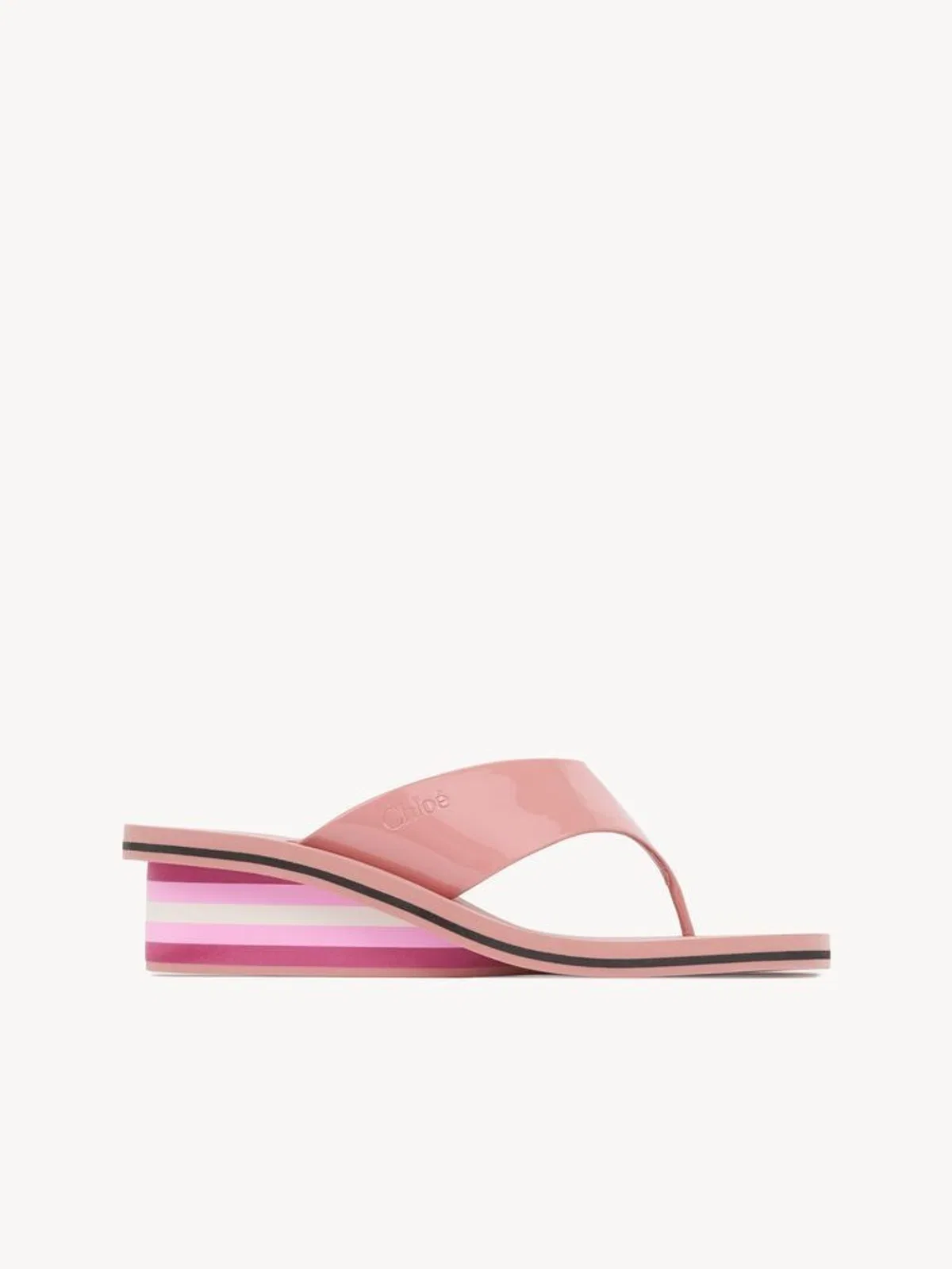Chloé Chloe Swimming Cool Wedge Thongs Coffee 