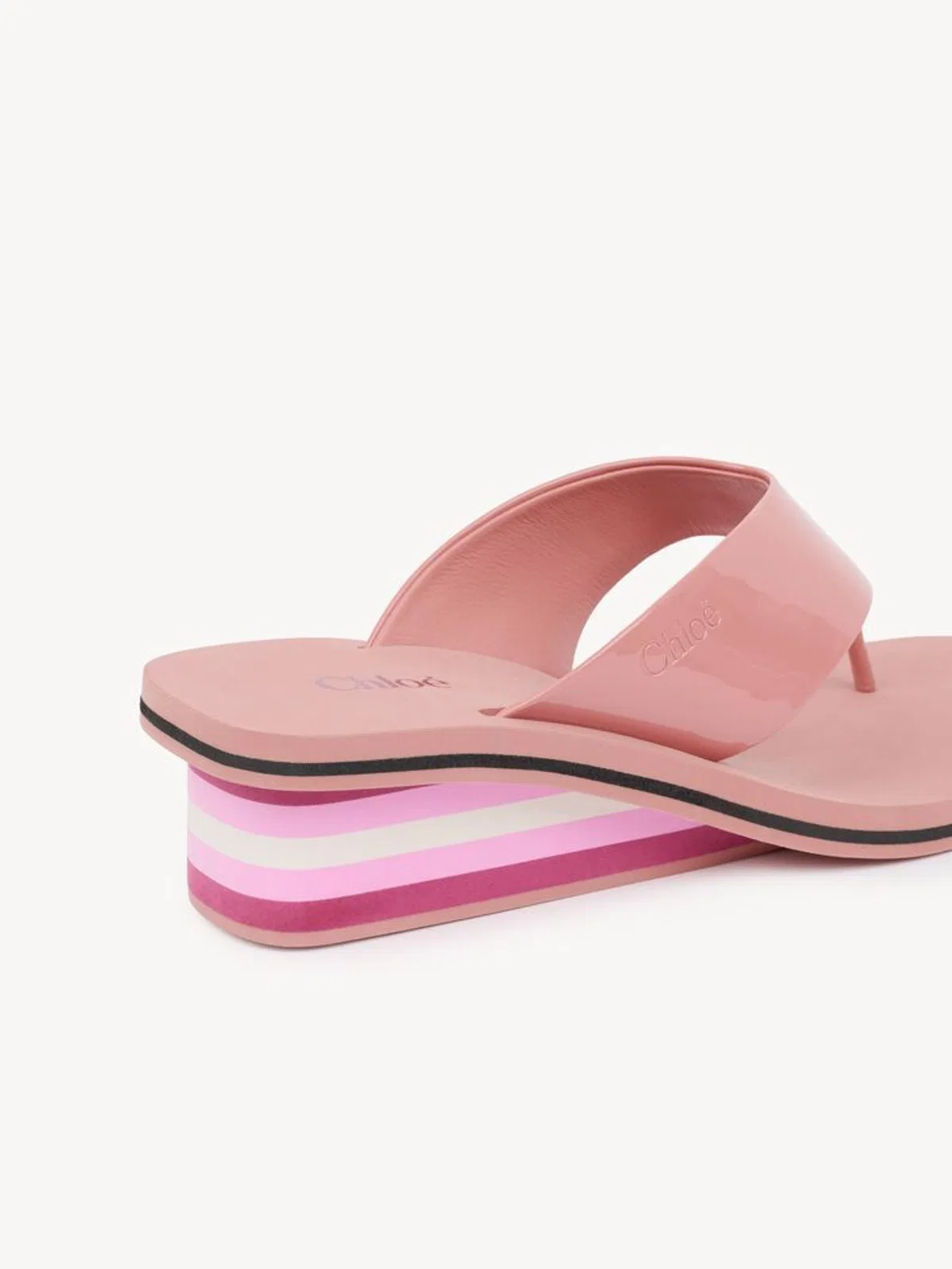 Chloé Chloe Swimming Cool Wedge Thongs Coffee 