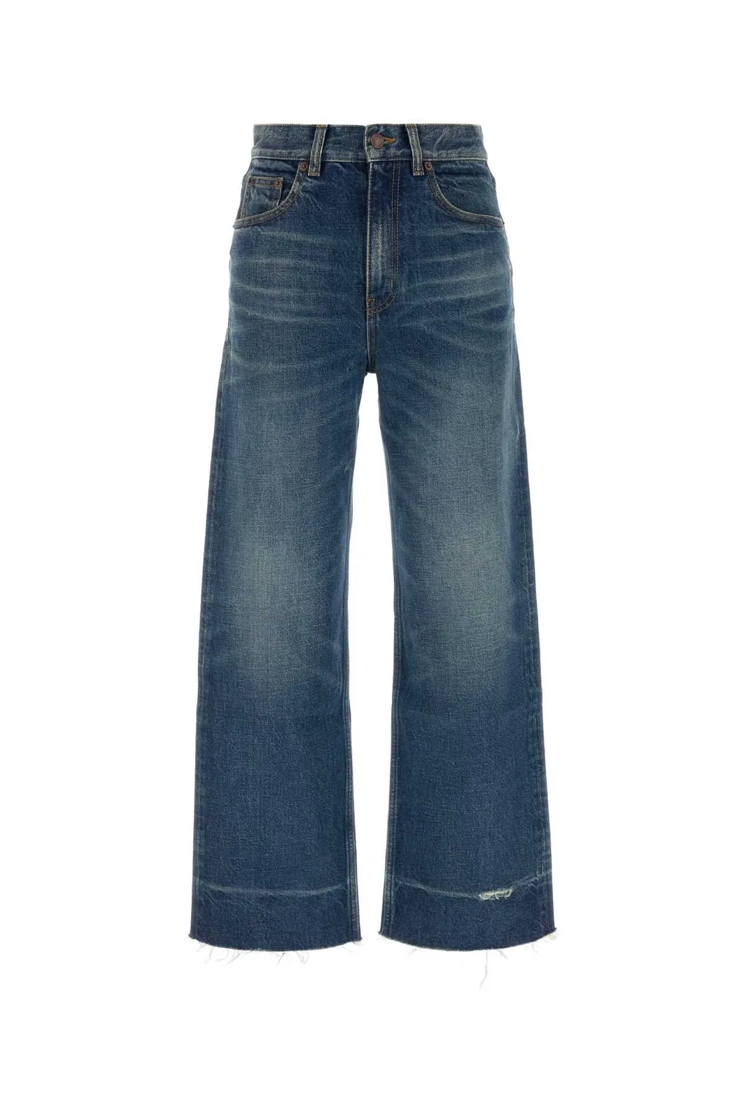 Chloé Faded Frayed-Hem Bootcut Jeans