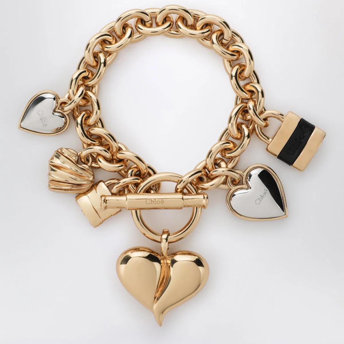 Chloé Paddington Chain Bracelet In Gold/Black 