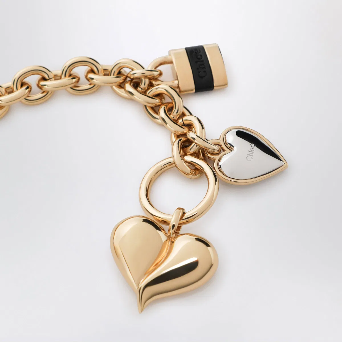 Chloé Paddington Chain Bracelet In Gold/Black 