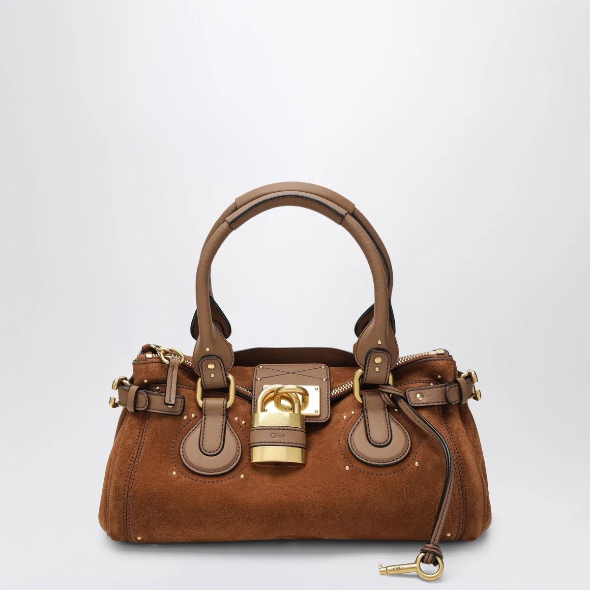Chloé Paddington Suede Calf Leather Bag In Vin