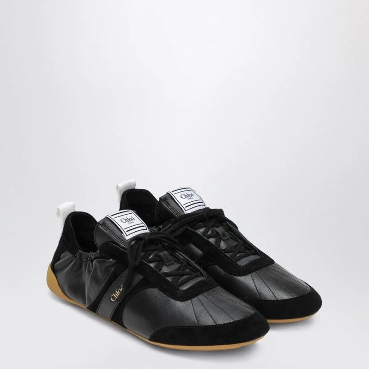 Chloé Black Leather Chloã¨ Kick Sneakers