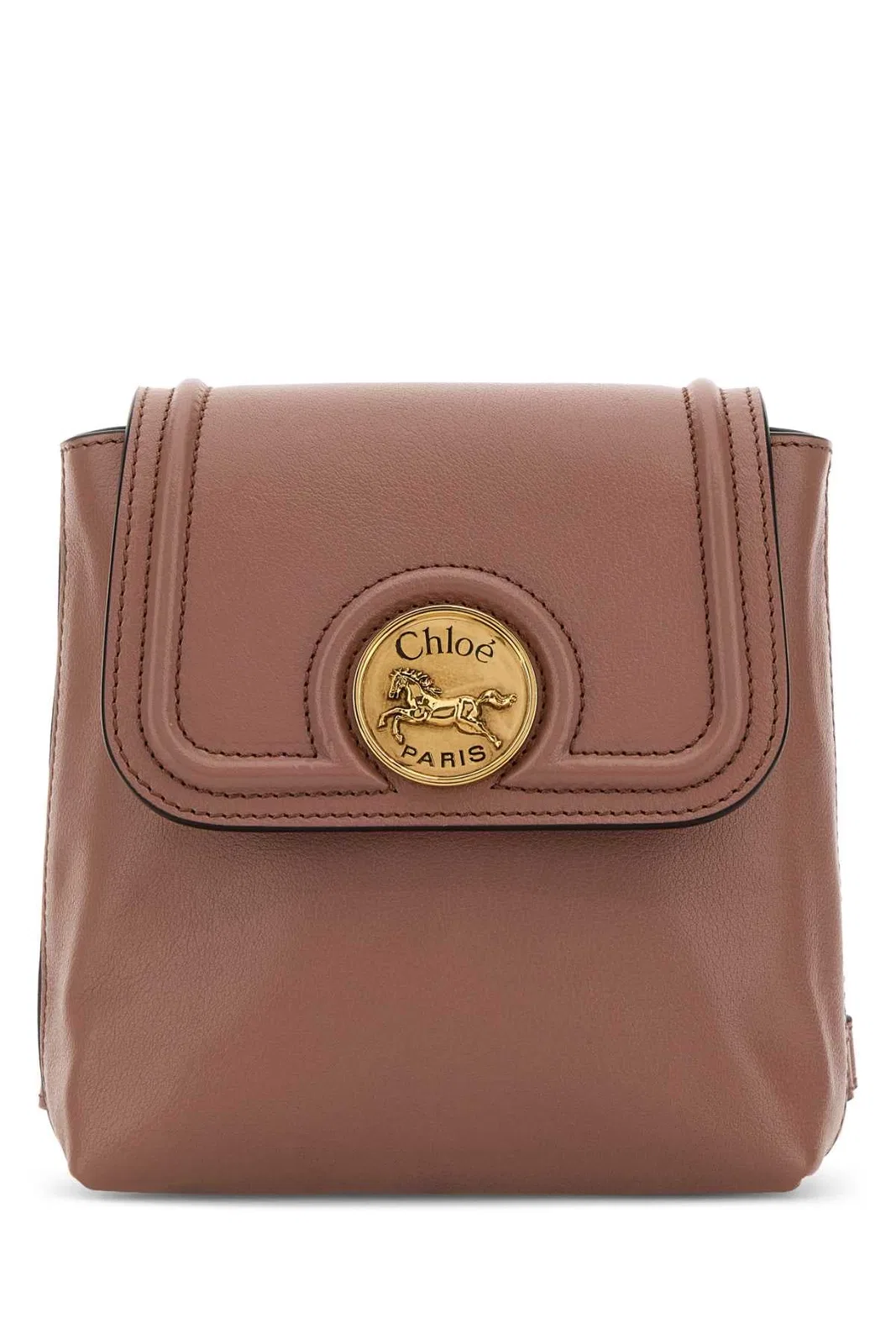 Chloé Antiqued Pink Leather Horse Medal Backpa
