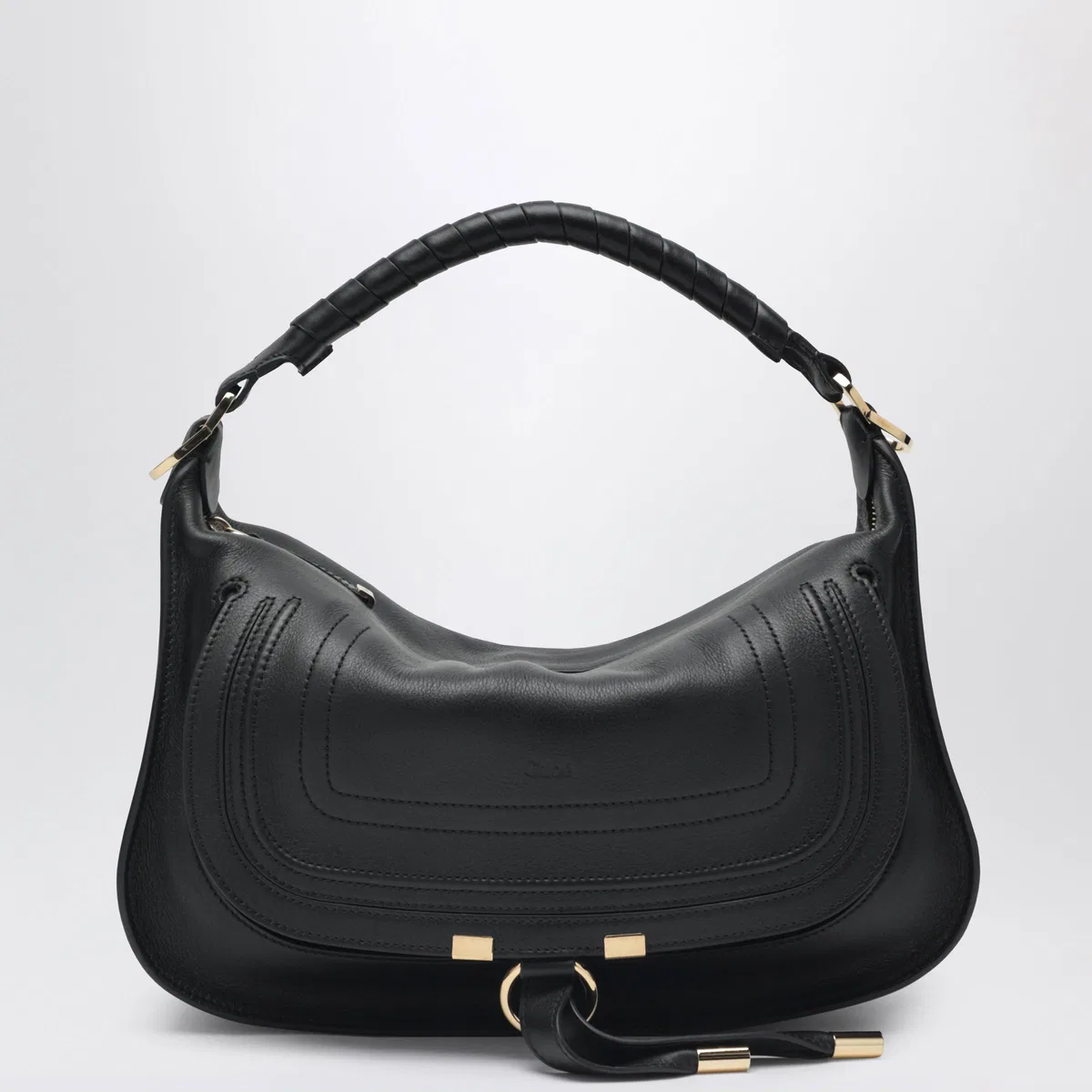 Chloé Small Marcie Leather Bag In Black