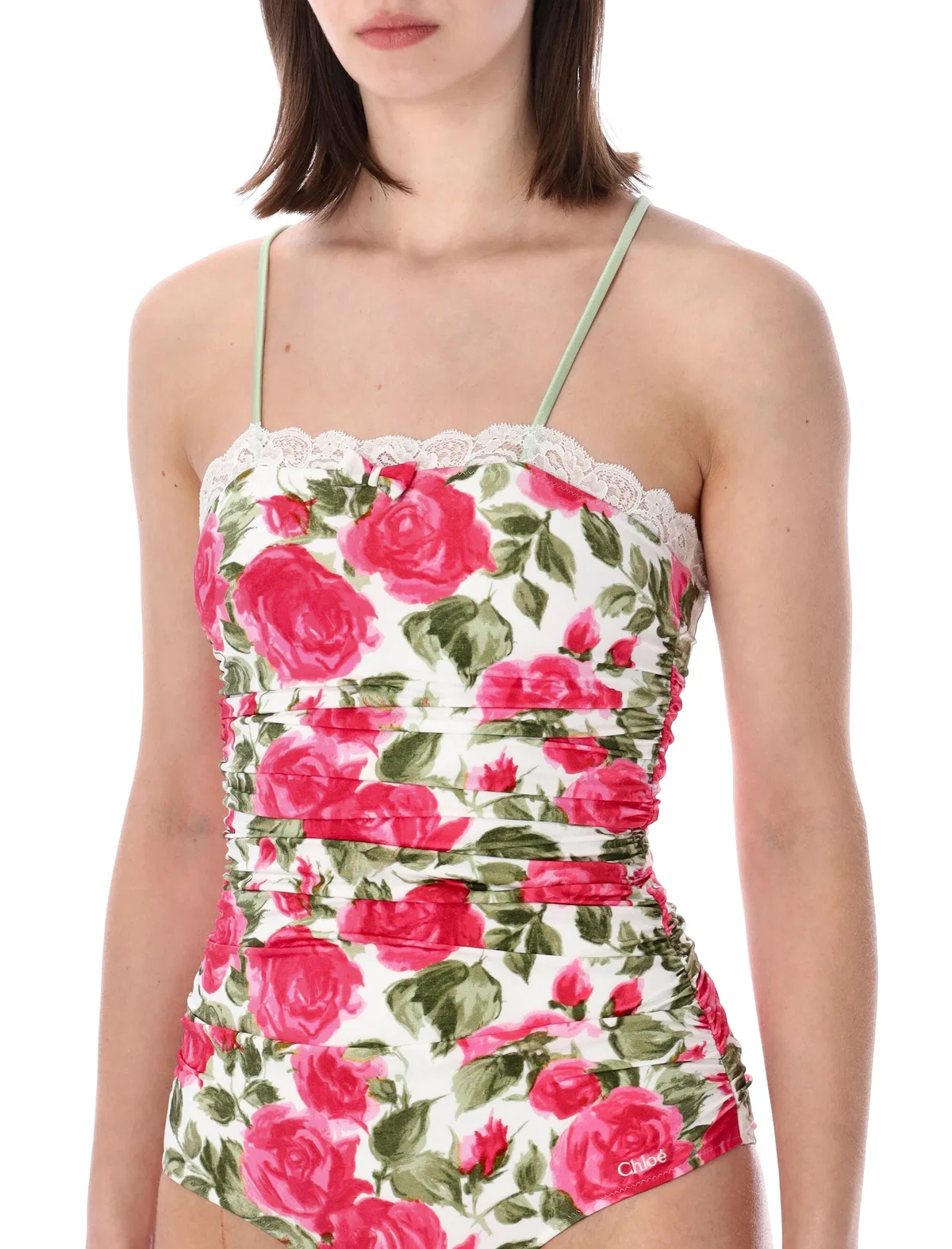 Chloé Printed Stretch Nylon Bodysuit