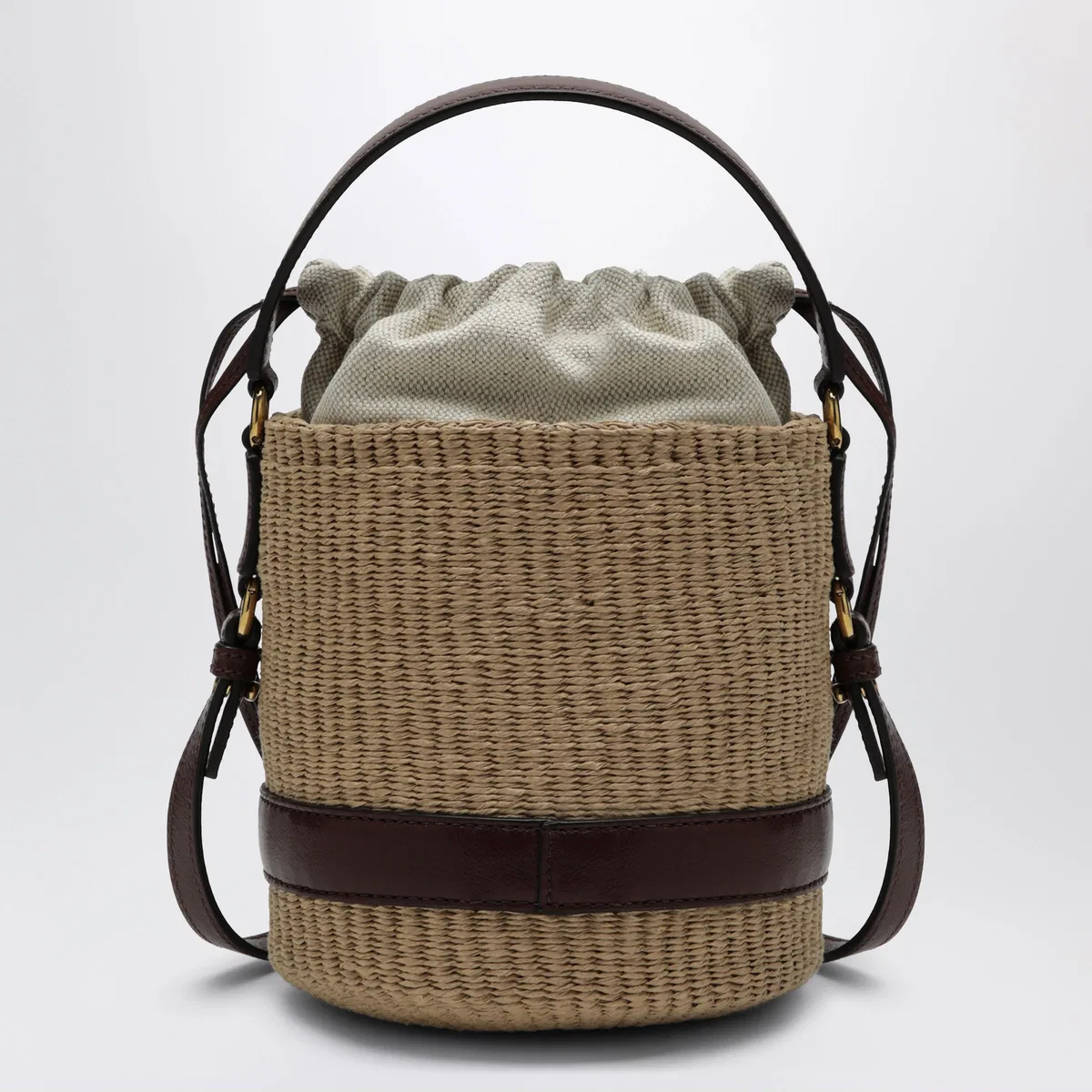 Chloé Charms Basket Bag In Natural Fibers