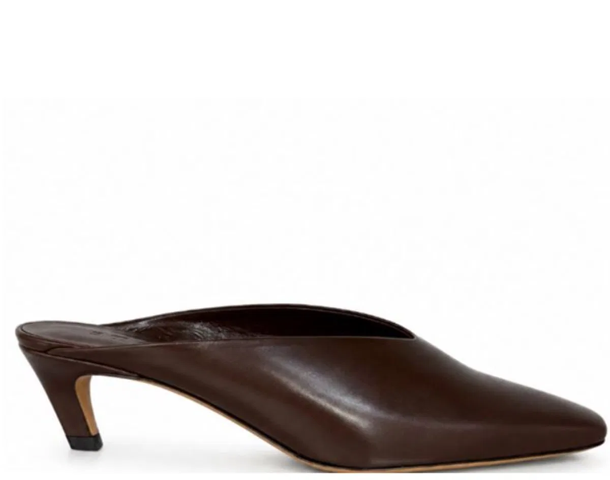 Soeur Brown Pointed Toe Kitten Shoes