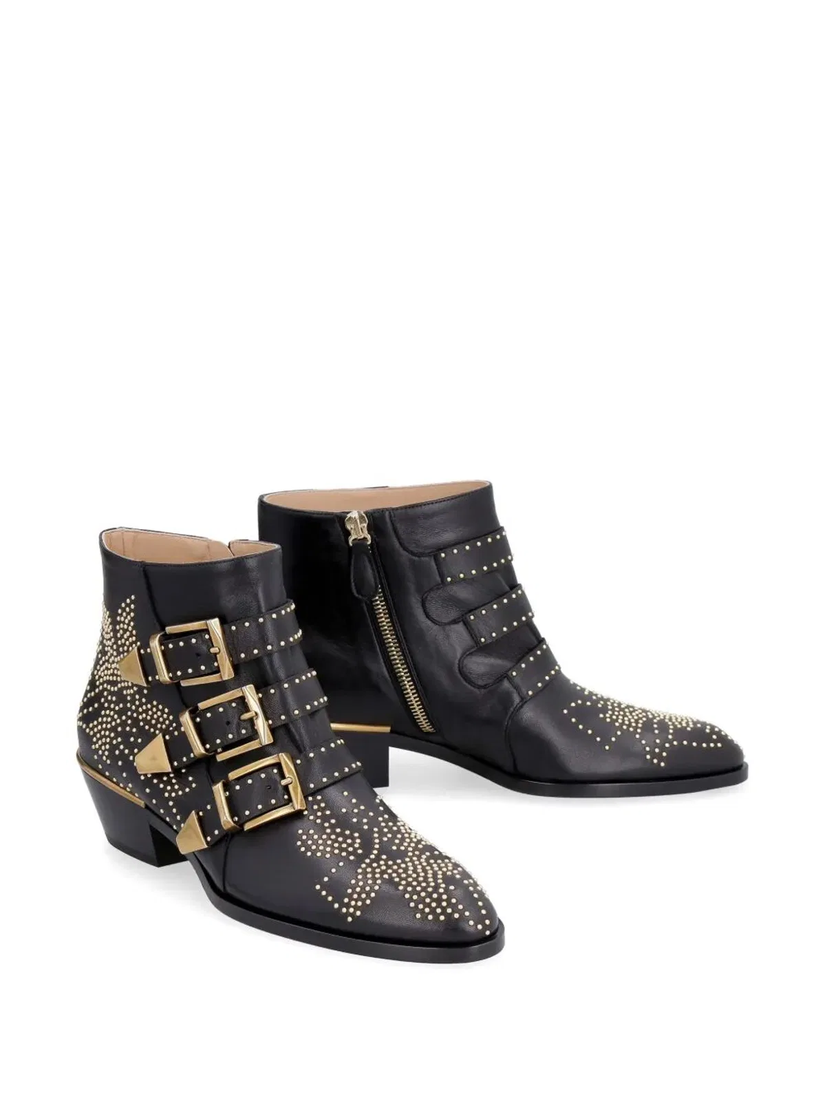 Chloé Embellished Nappa Leather Susanna Ankle 