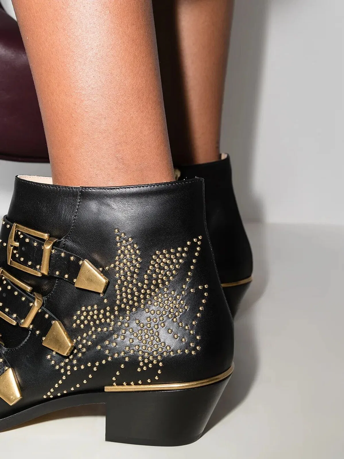 Chloé Embellished Nappa Leather Susanna Ankle 