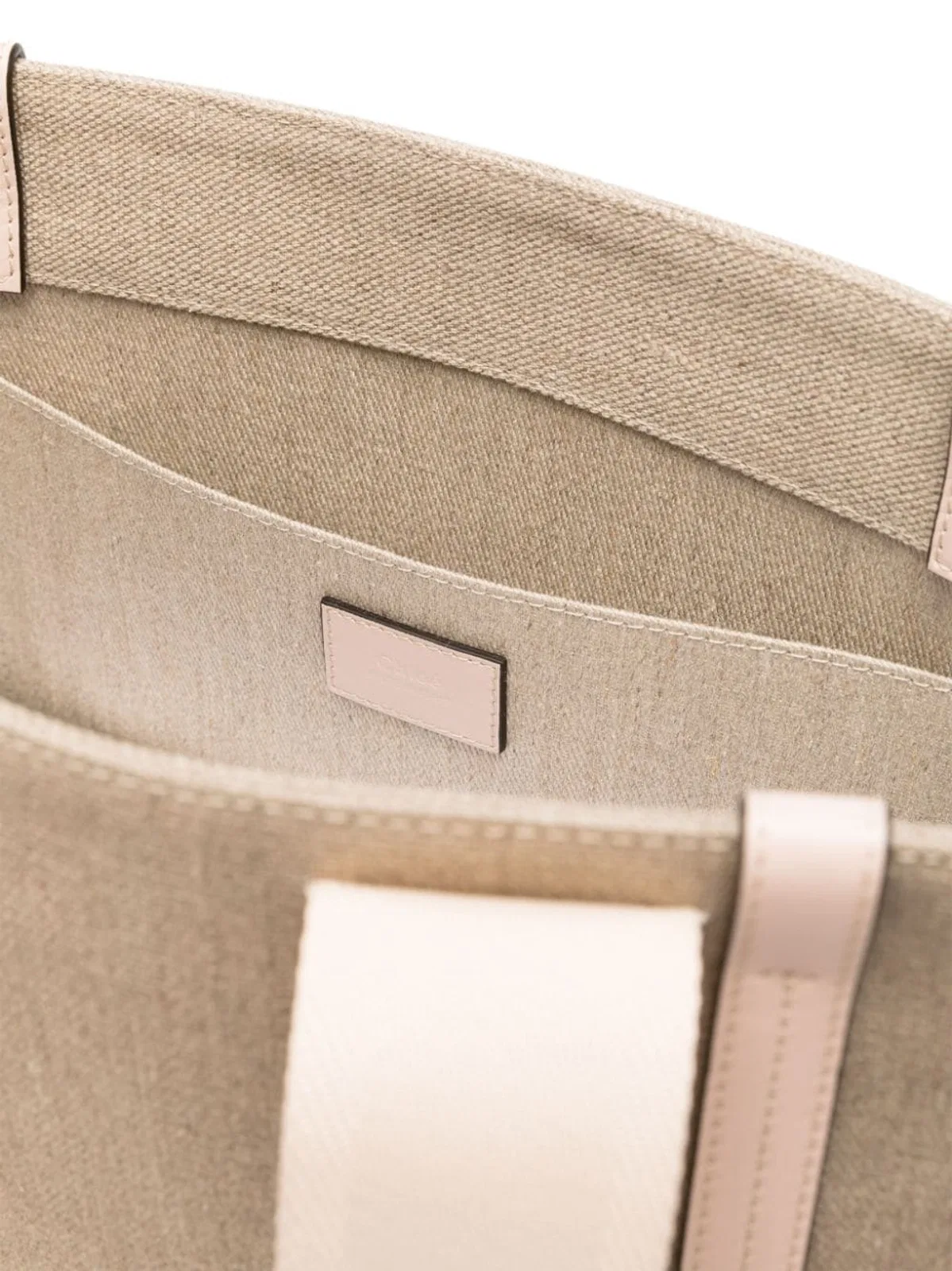 Chloé Beige Canvas Leather Handbag