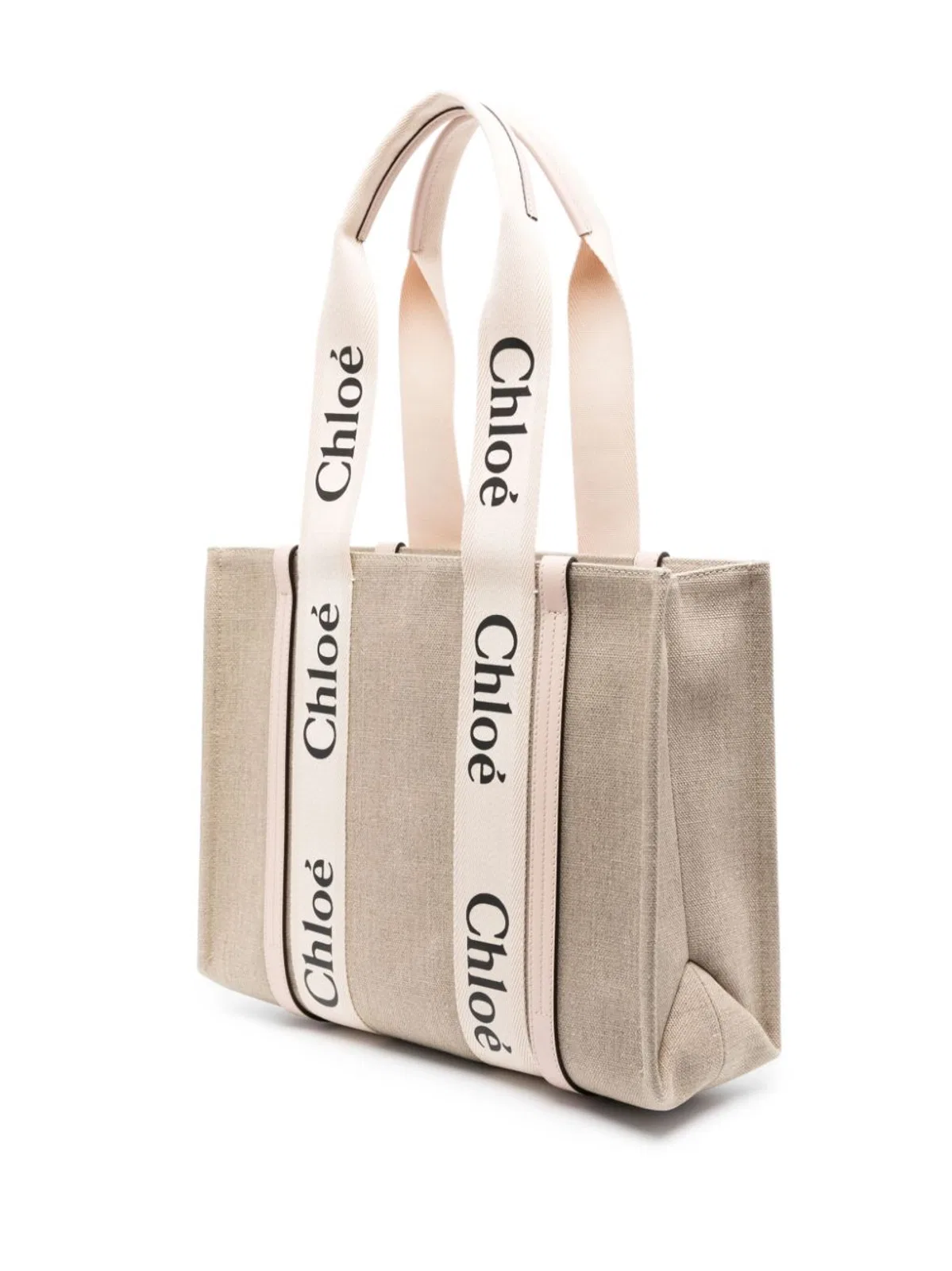 Chloé Beige Canvas Leather Handbag
