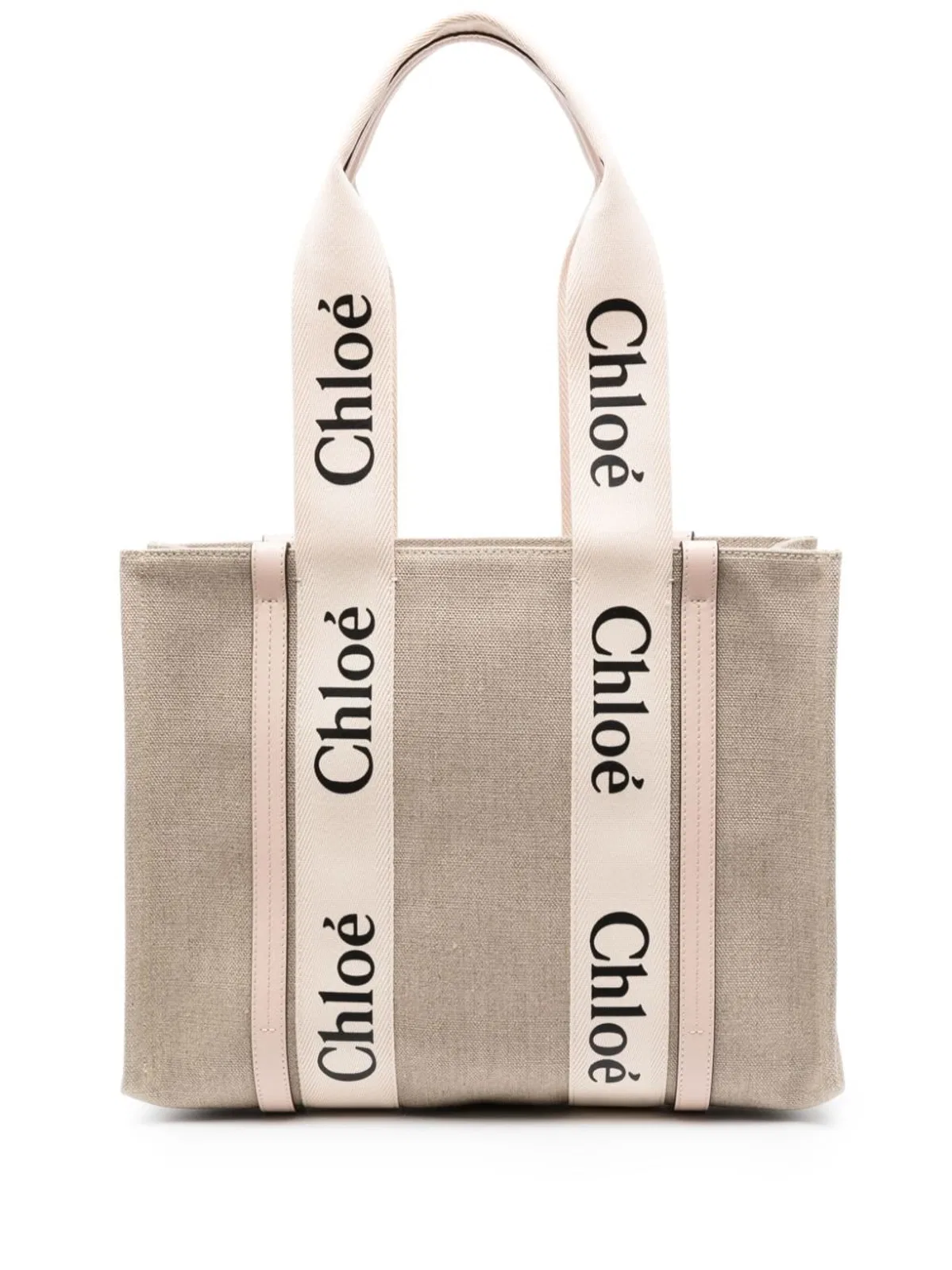 Chloé Beige Canvas Leather Handbag
