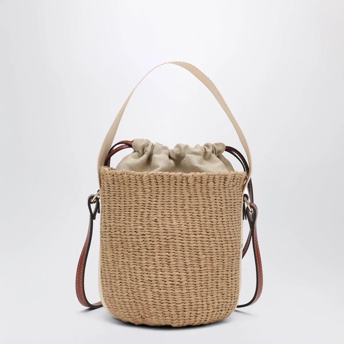 Chloé Small Woody Raffia Bucket Bag