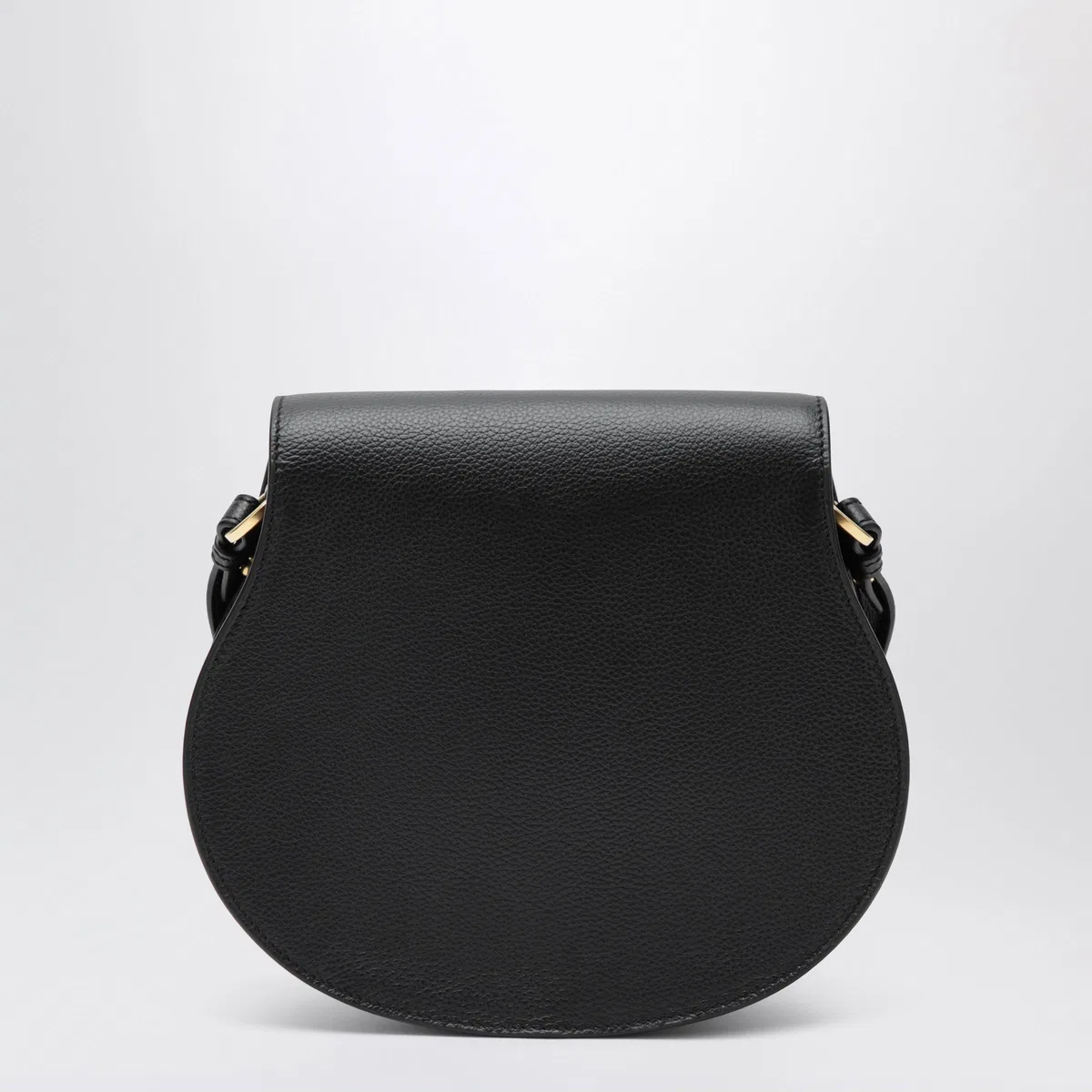 Chloé Saddle Marcie Bag In Black Grained Leath
